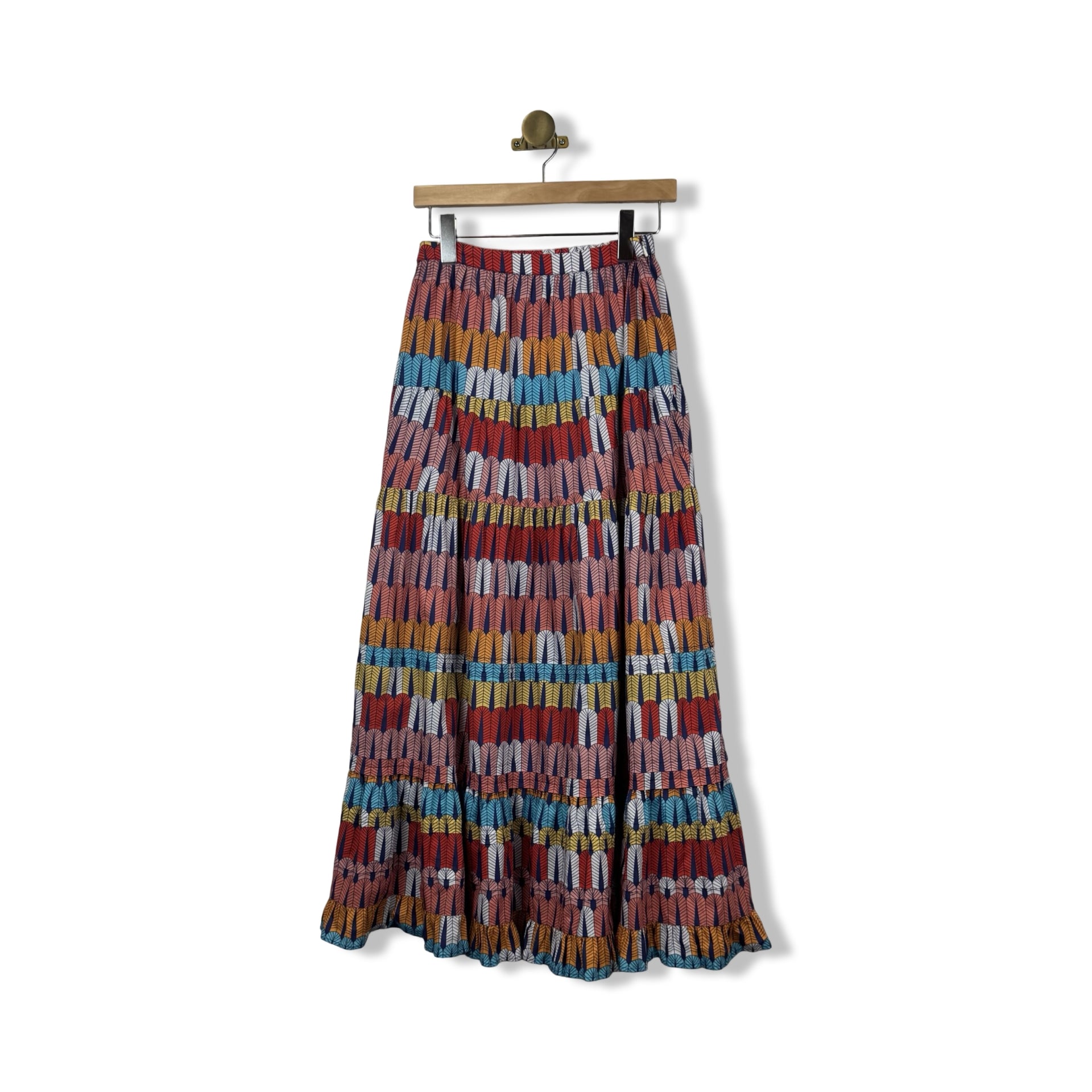 Area Stars Patterned Tiered Maxi Skirt