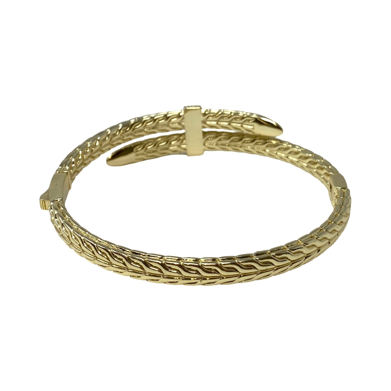 Gold Rope Push Lock Bangle