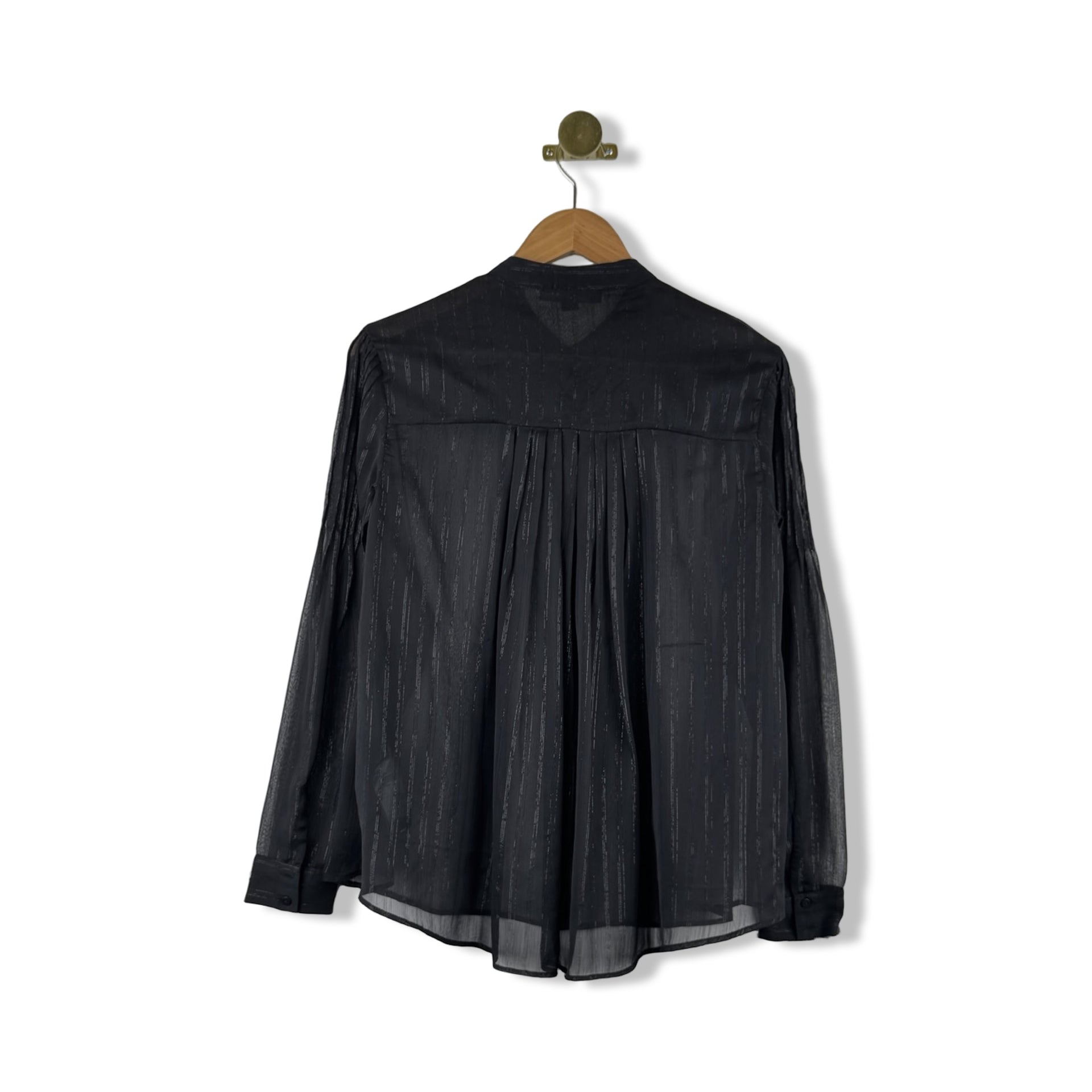 AllSaints Sheer High Low Long Sleeve Top