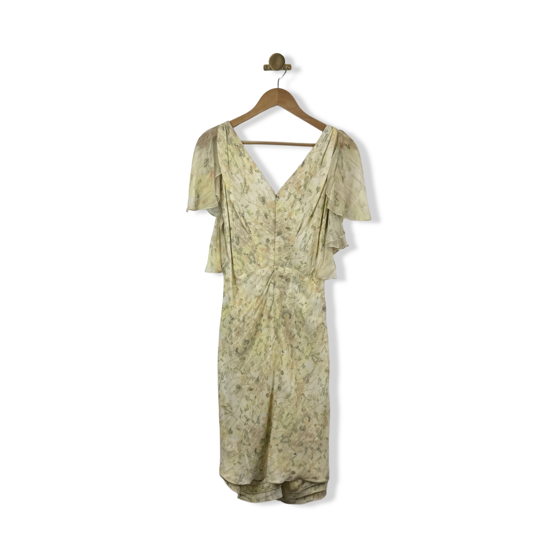 Zac Posen Flutter Sleeve Floral Dress