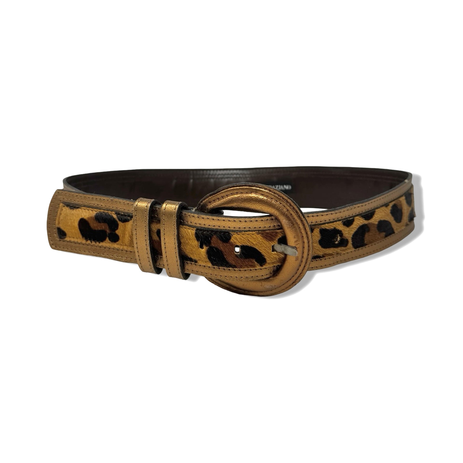 Vintage R.J. Graziano Bronze Leopard Print Belt