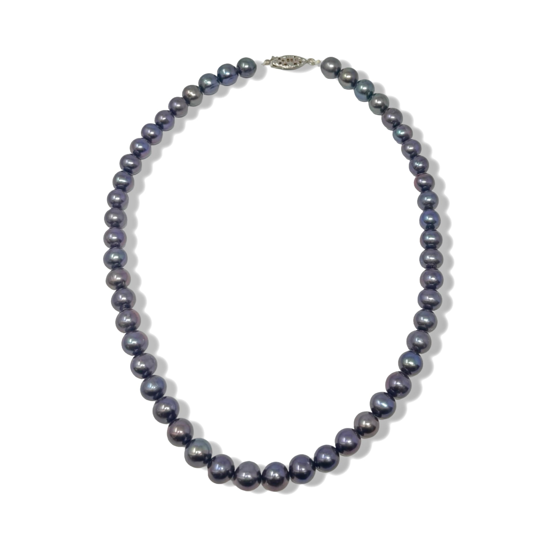 Dark Iridescent Pearl Necklace