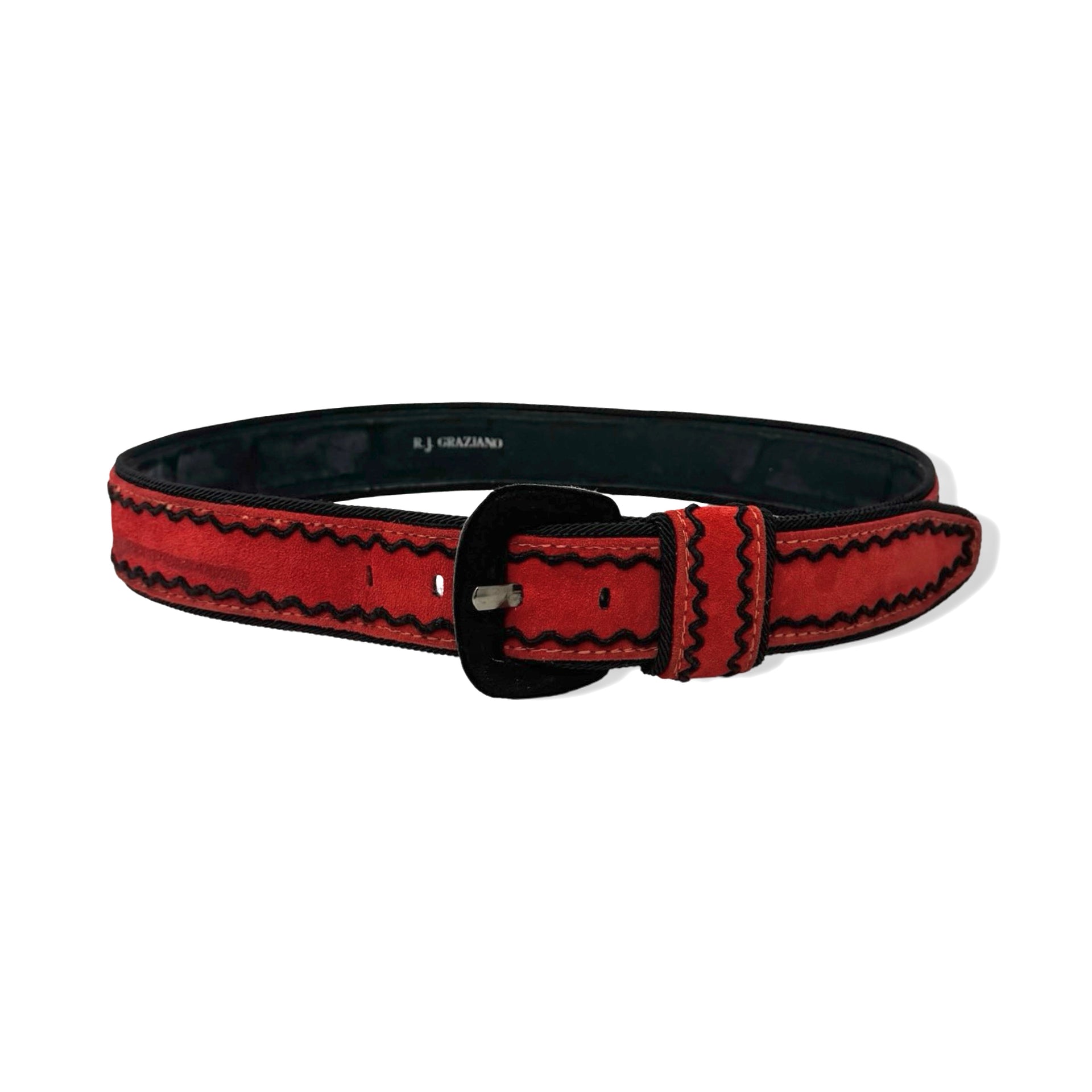 Vintage R.J. Graziano Embroidered Wave Line Belt