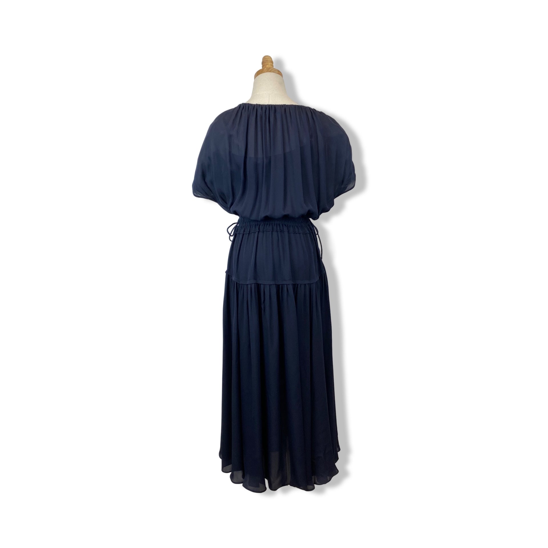 La Ligne Gathered Waist V Neck Maxi Dress