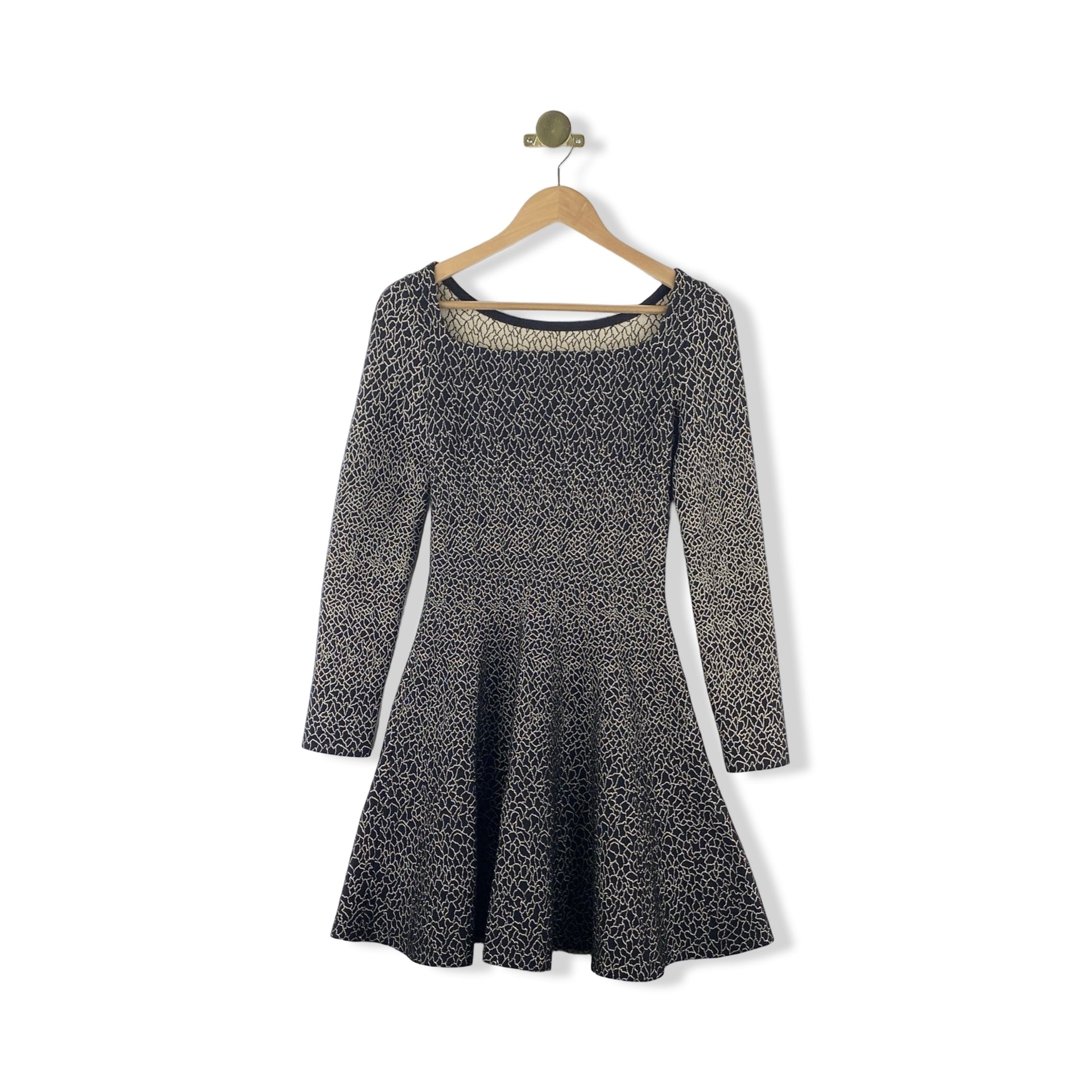 Alaïa Cracked Metallic Fit & Flare Dress