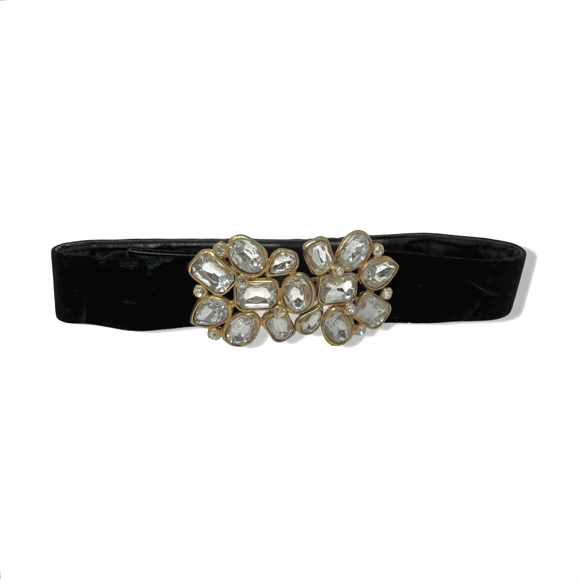 Vintage R.J. Graziano Velvet Rhinestone Buckle Belt