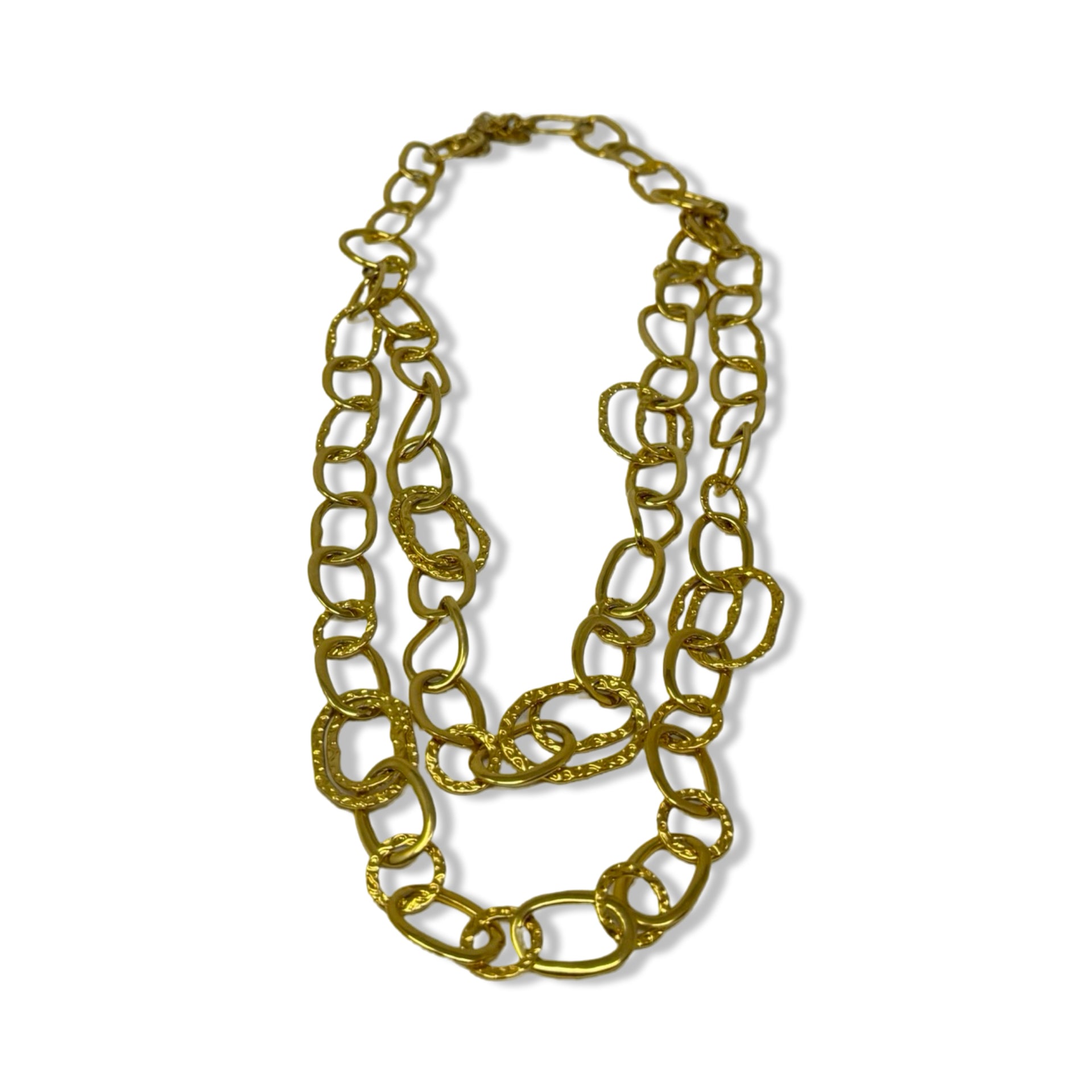 Francesca Visconti Gold Tone Oval Link Statement Necklace