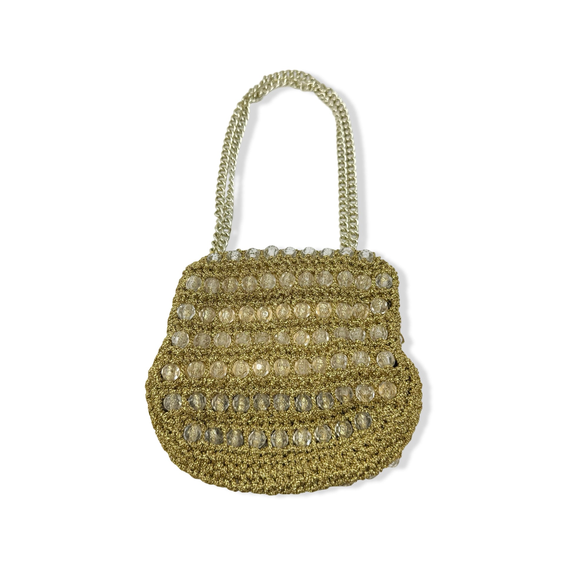 Mini Metallic Beaded Handbag