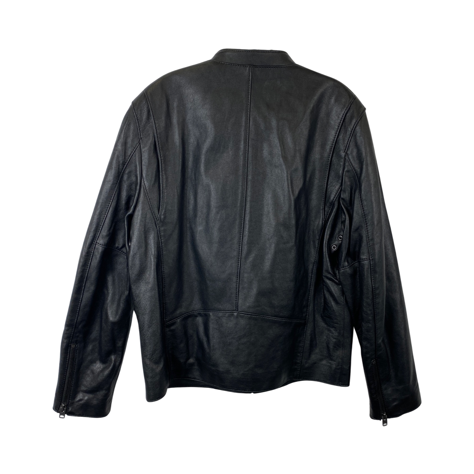 Coach Black Leather Chest Pocket Racer Jacket