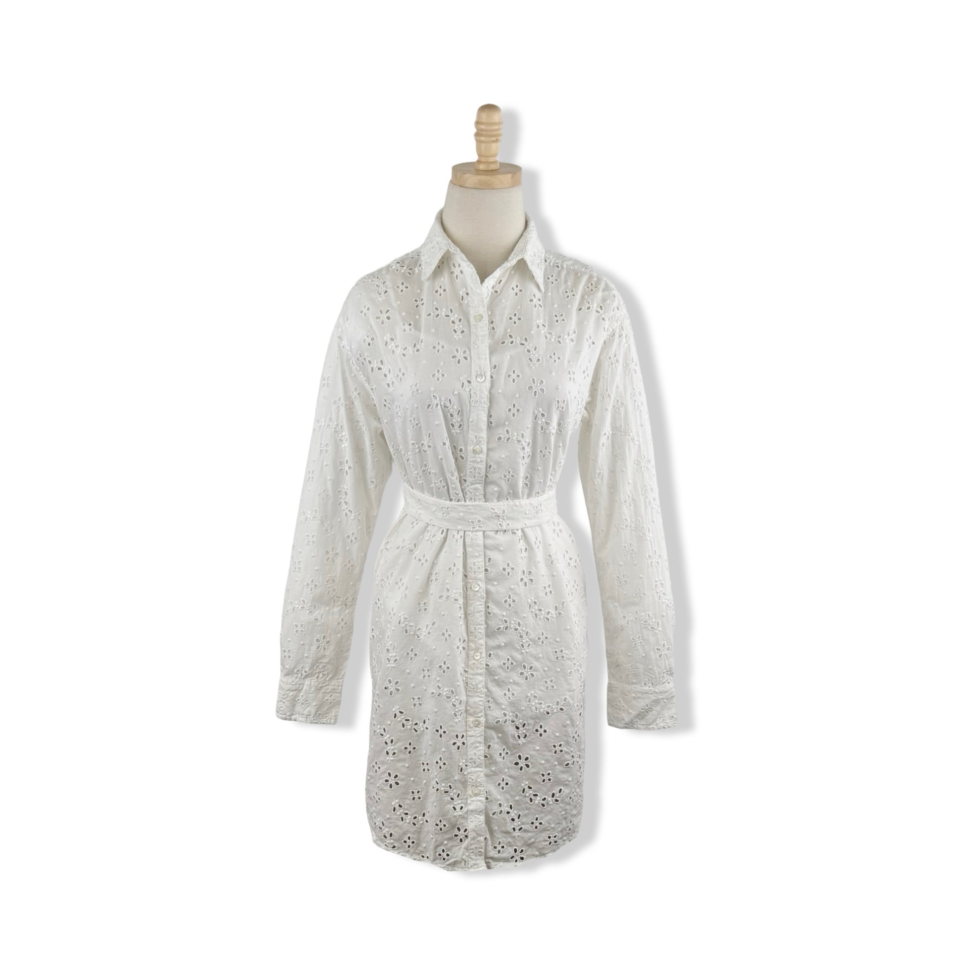 Unsubscribed Eyelet Shirt Dress