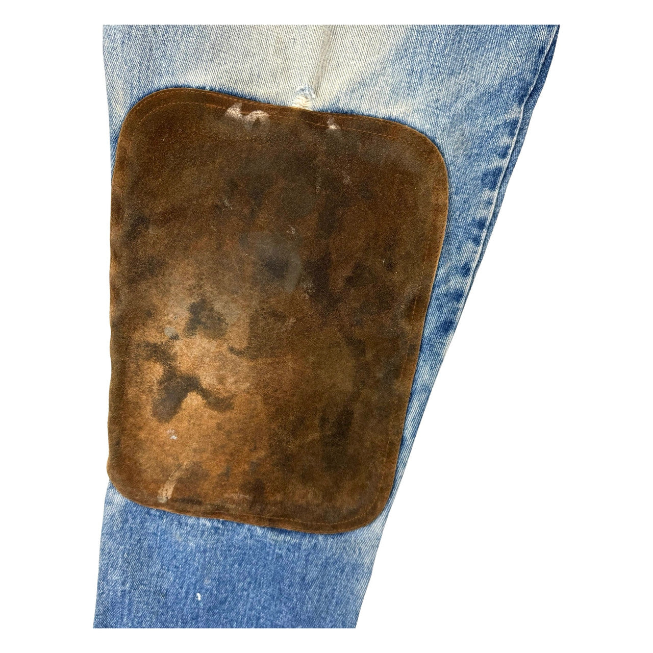Vintage JD American Workwear Leather Patchwork Work Jeans-Detail