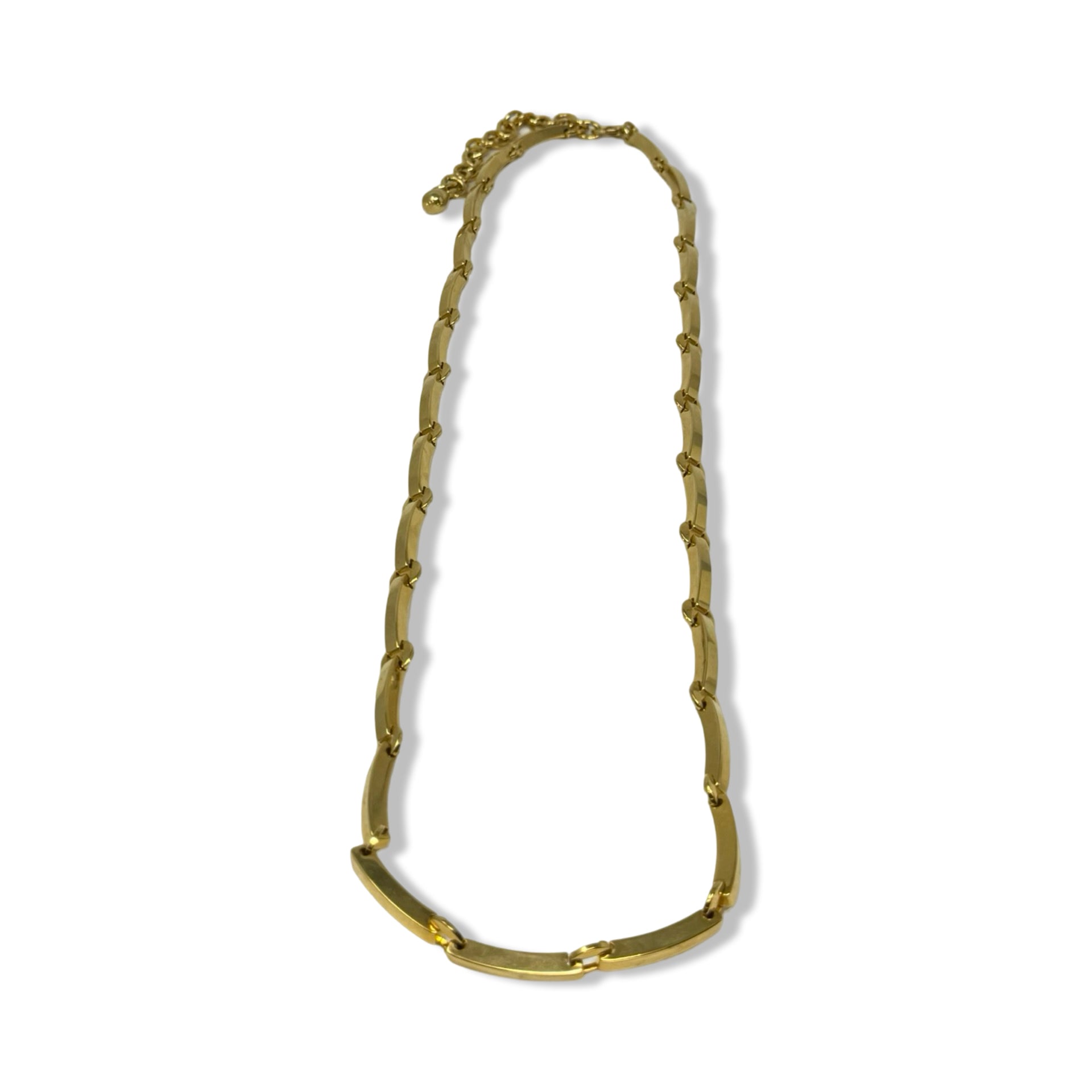 Gold Linked Bar Necklace