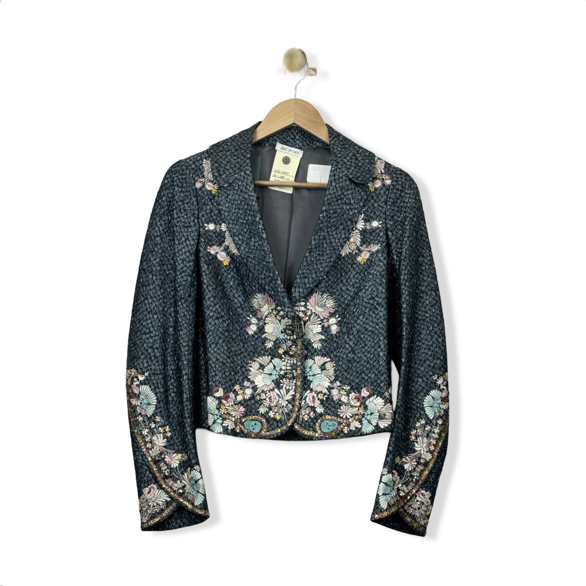 Vintage Zac Posen Textured Floral Suit Set