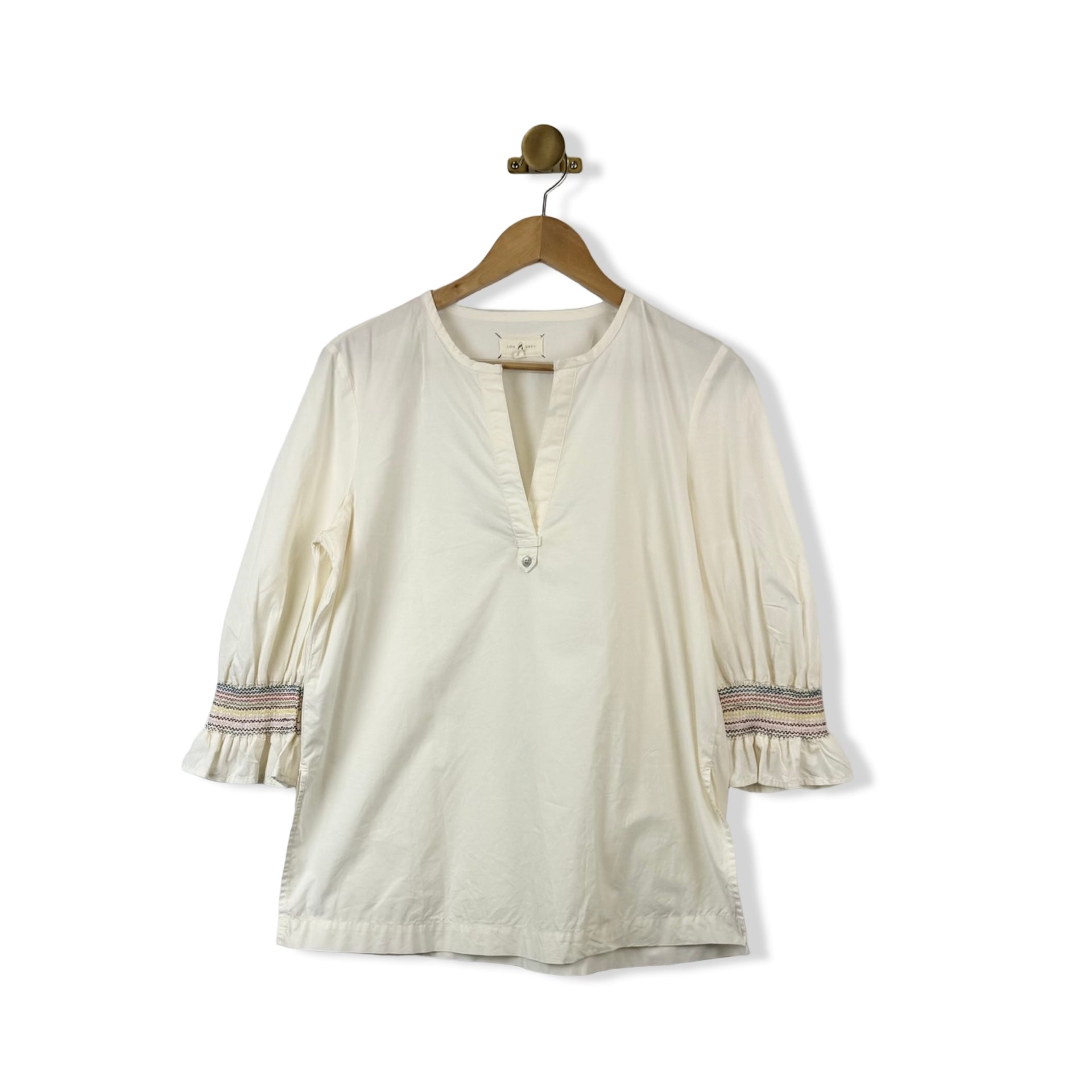 Lou Grey Embroidered Sleeve Top