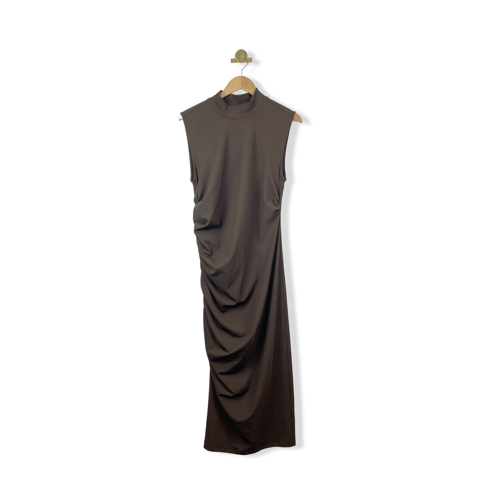 Eloquii Mock Neck Ruched Maxi Dress