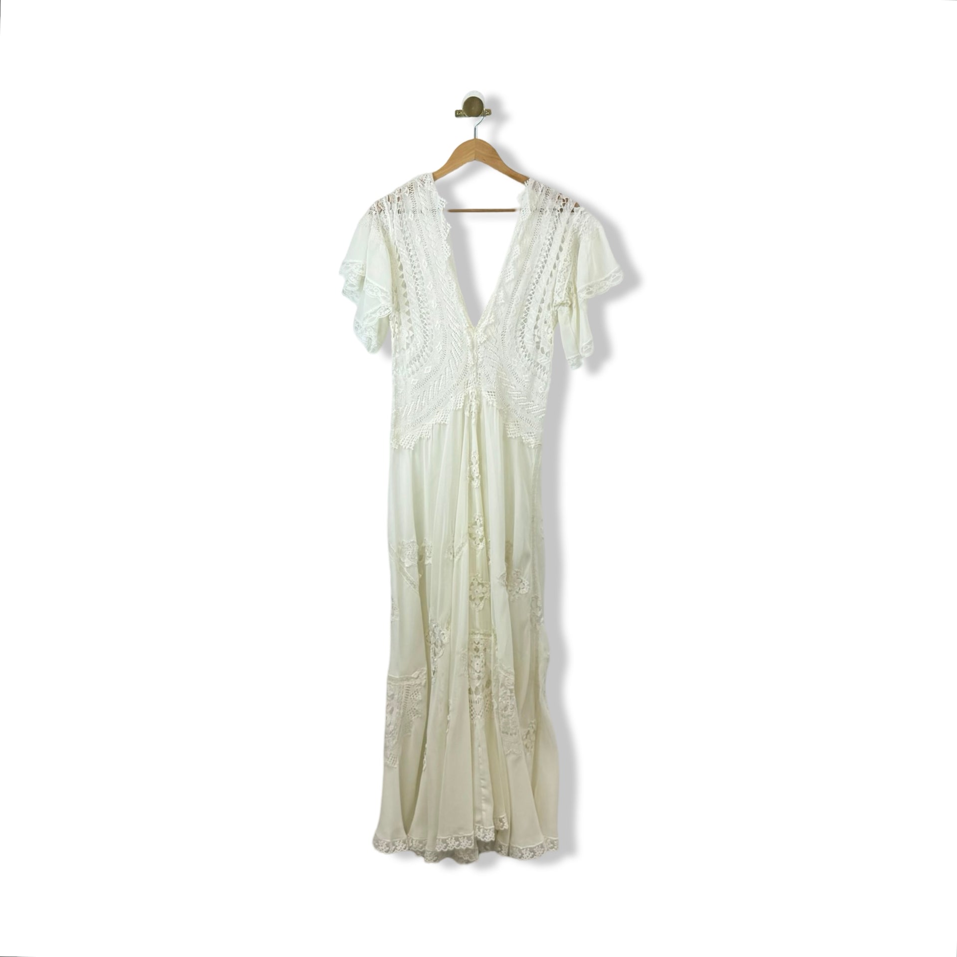 Vintage Sheer Lace Maxi Dress