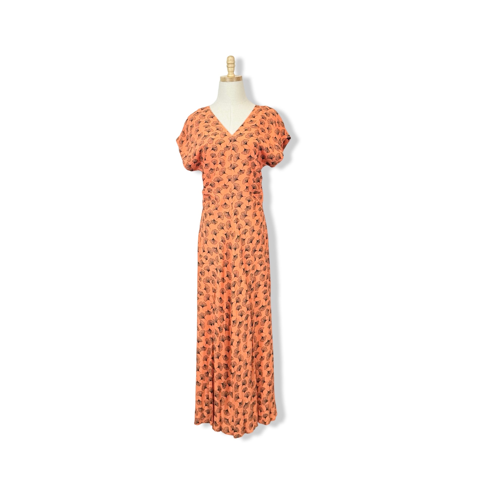 Exquise Orange Floral Maxi Dress