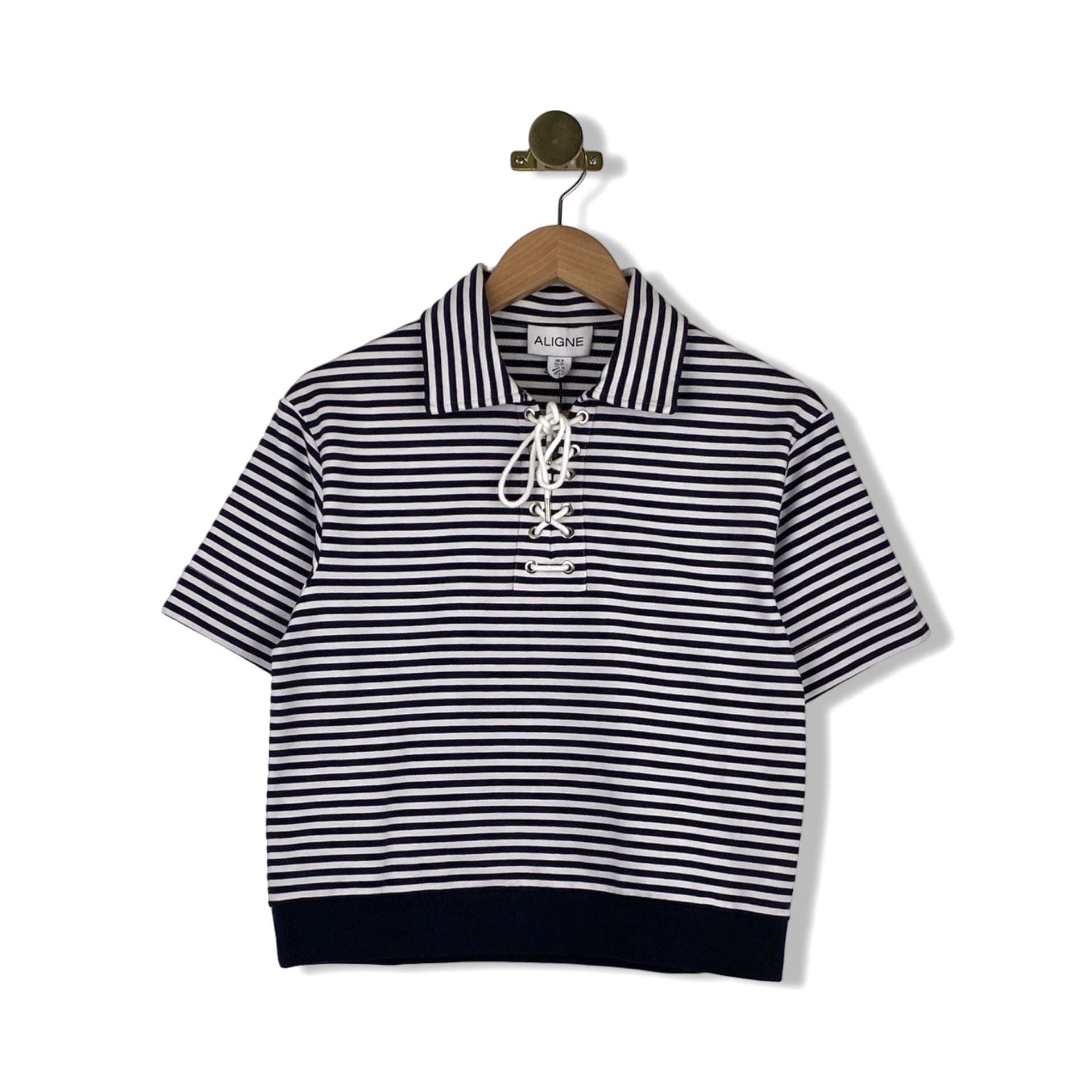 ALIGNE Arlo Lace-Up Striped Top