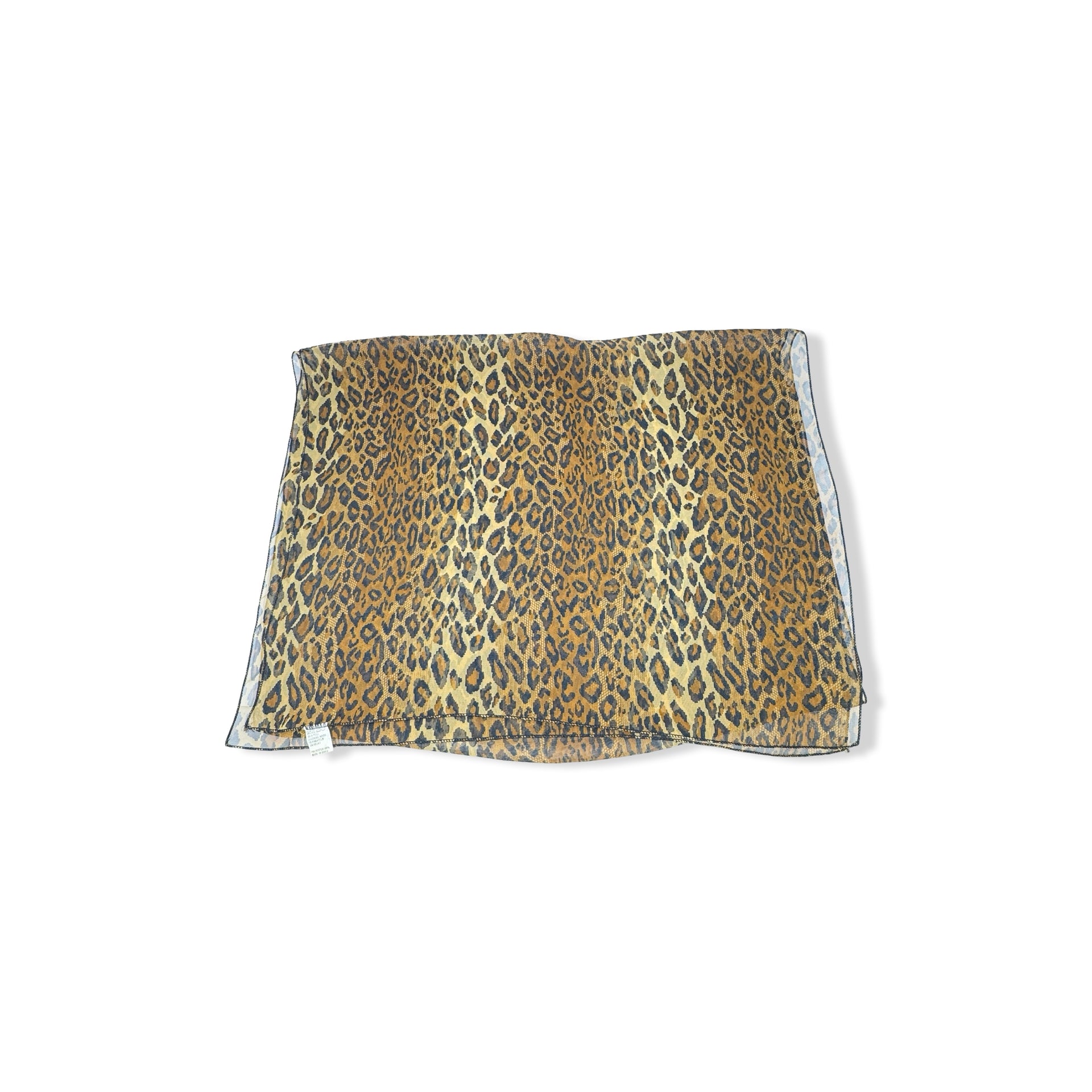 Sheer Leopard Print Scarf