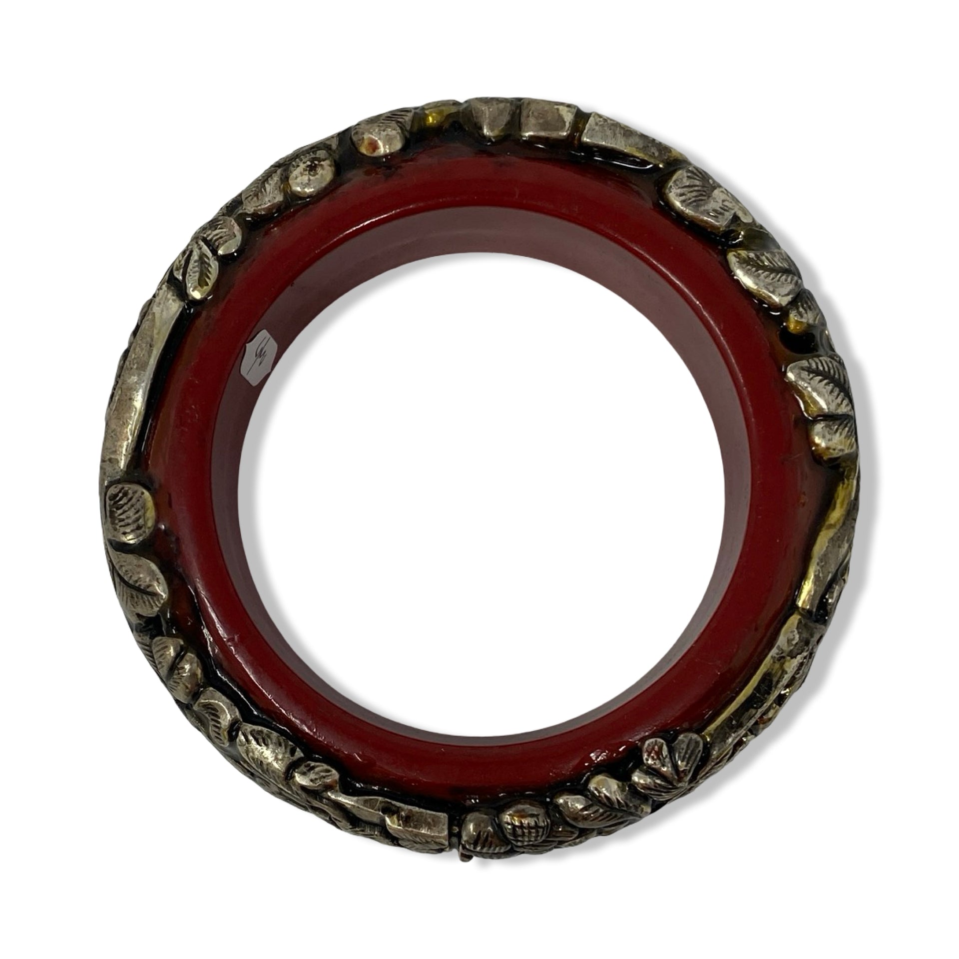 Floral Engraved Statement Bangle