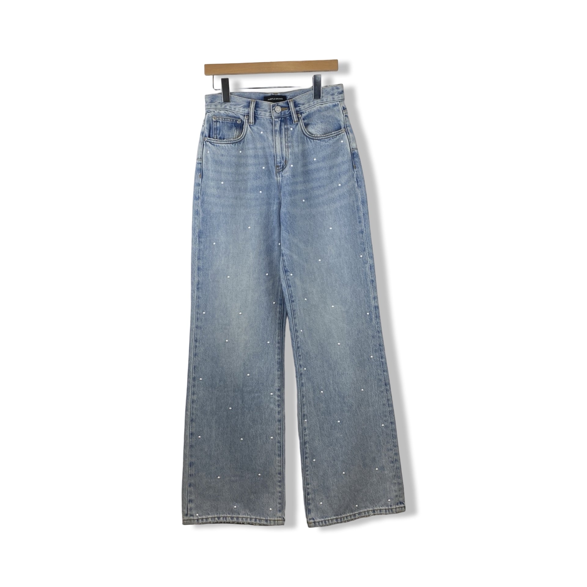 Purple Wide Pearl Hotfix Jean