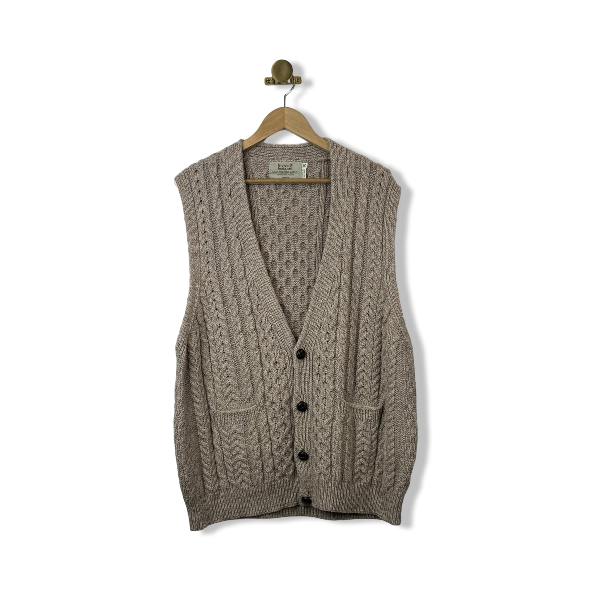 Aran Sweater Market Merino Wool Knit Vest