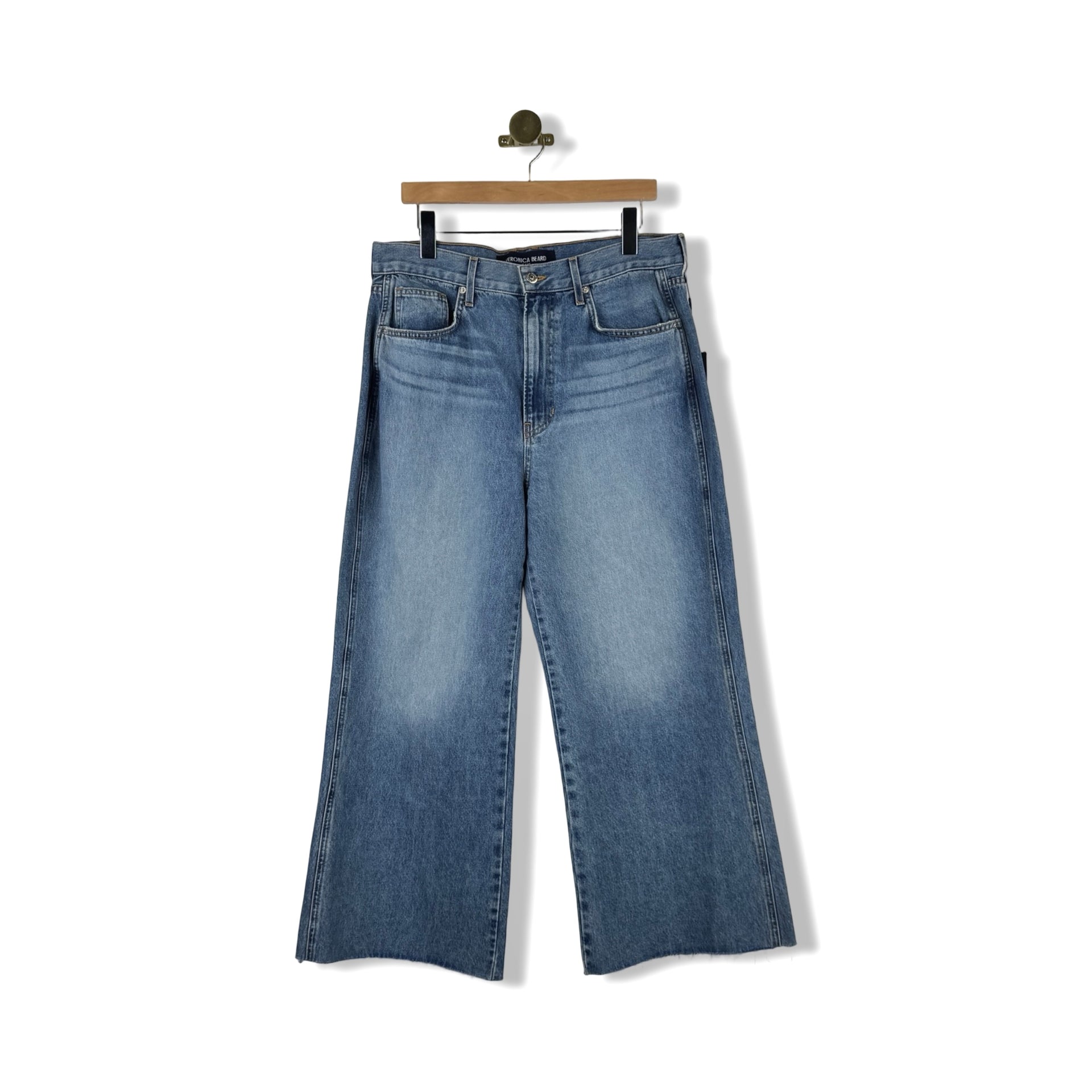 Veronica Beard Taylor Cropped Wide Leg Jeans