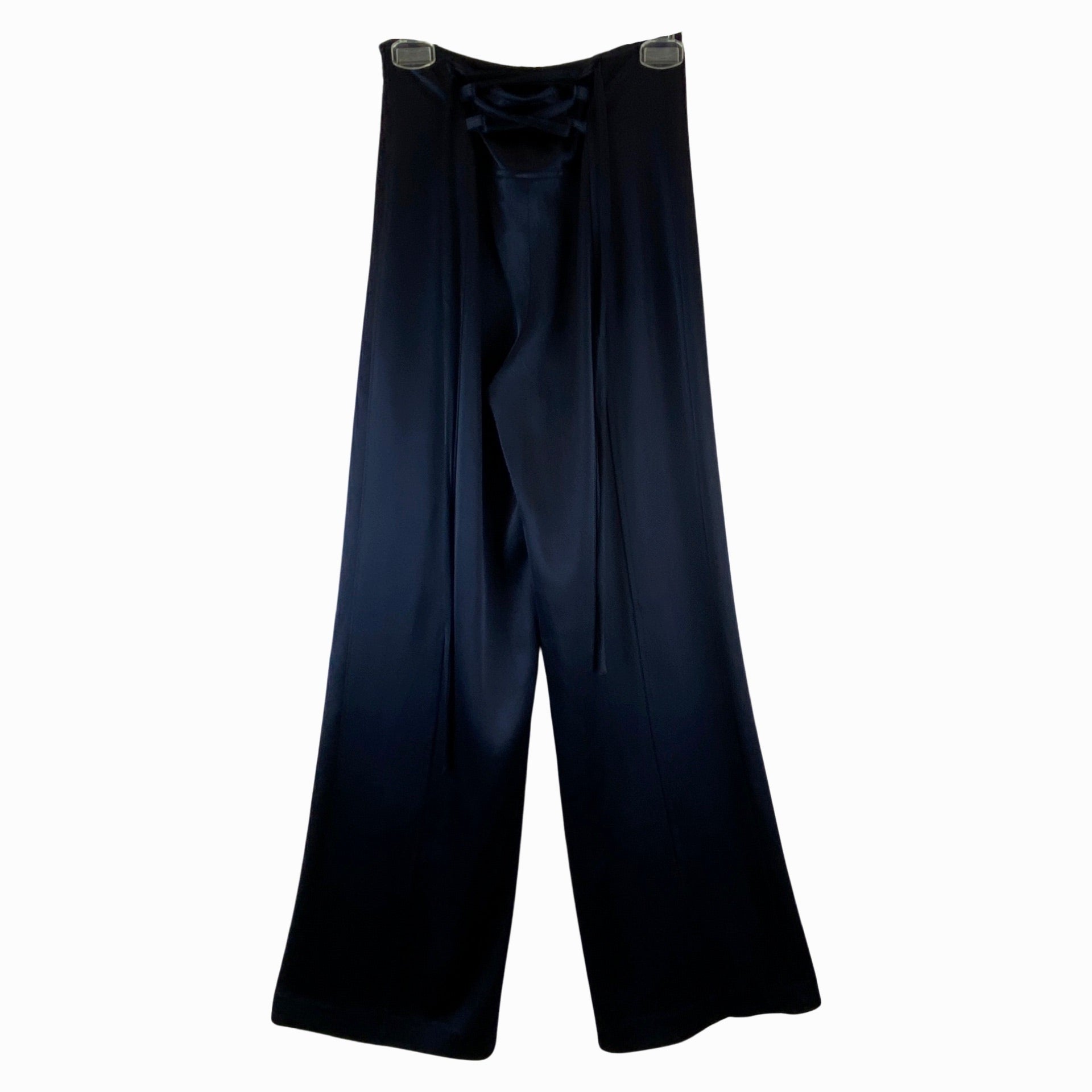 Derek Lam Wide Leg Laced Back Satin Pant