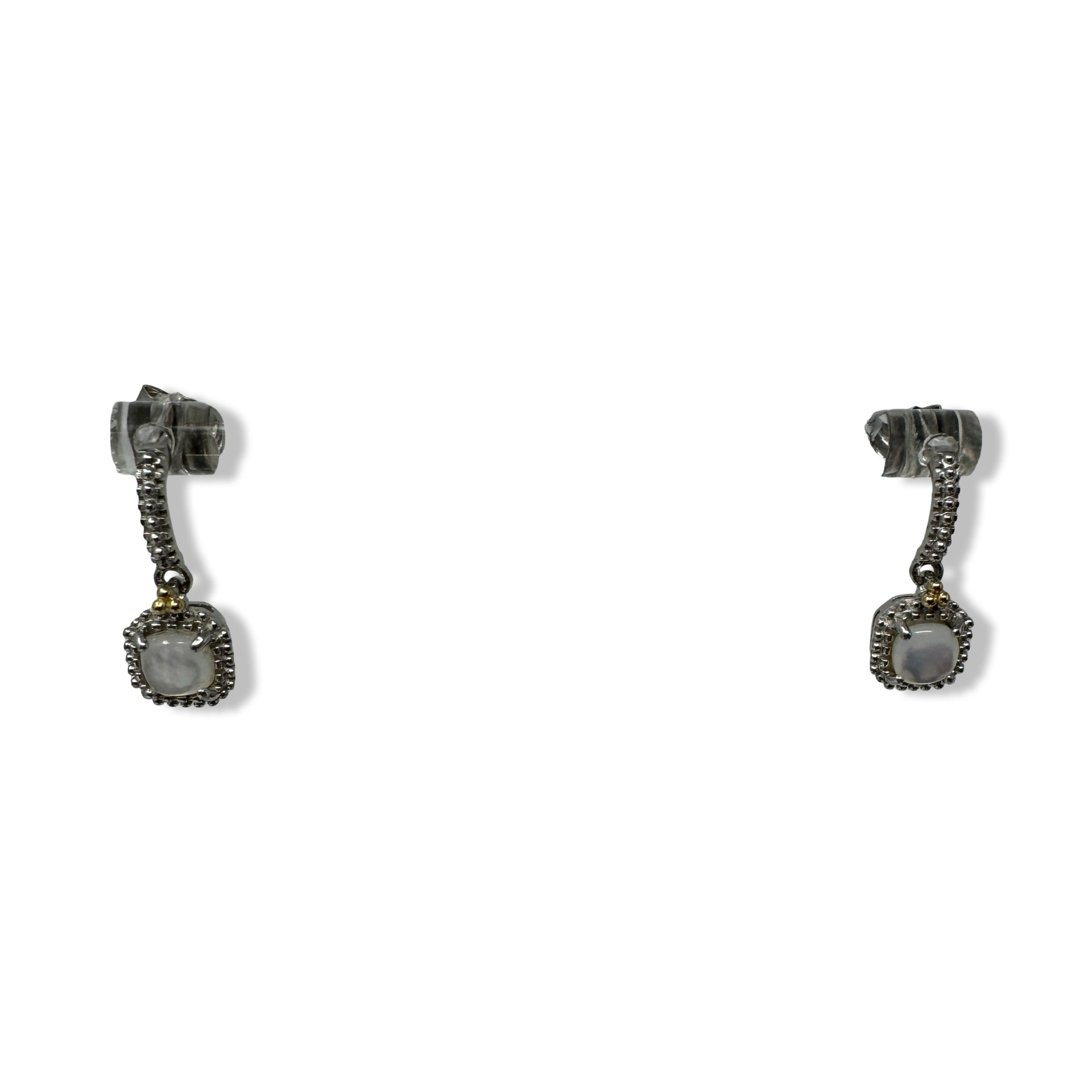 Phillip Gavriel Sterling Silver and 18K Gold Mother of Peal Drop Earings