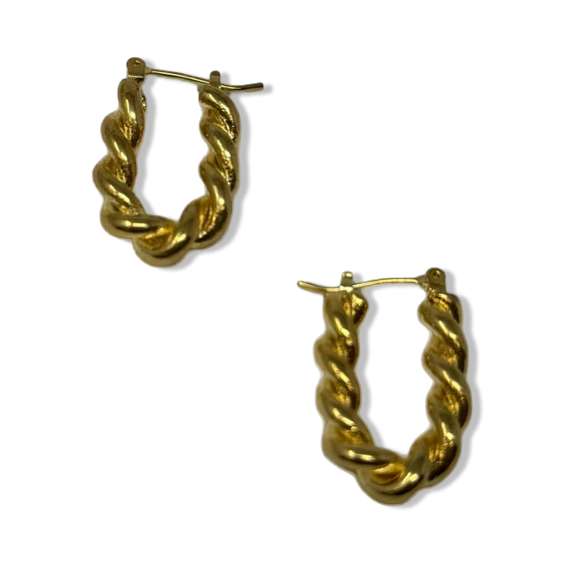 Braided Oval Hoop Earrings