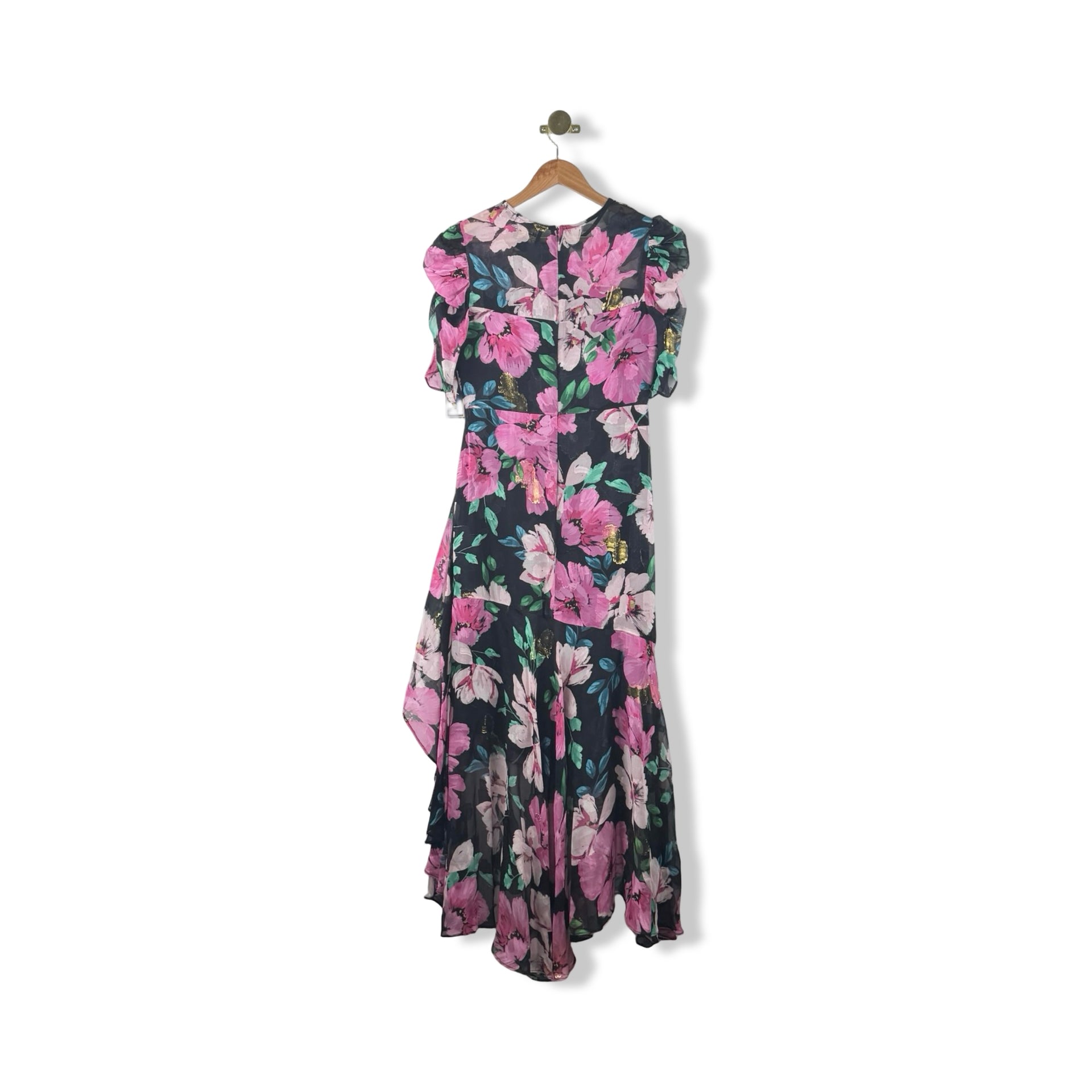 Shoshanna Midnight Floral Half Sleeve Maxi Dress