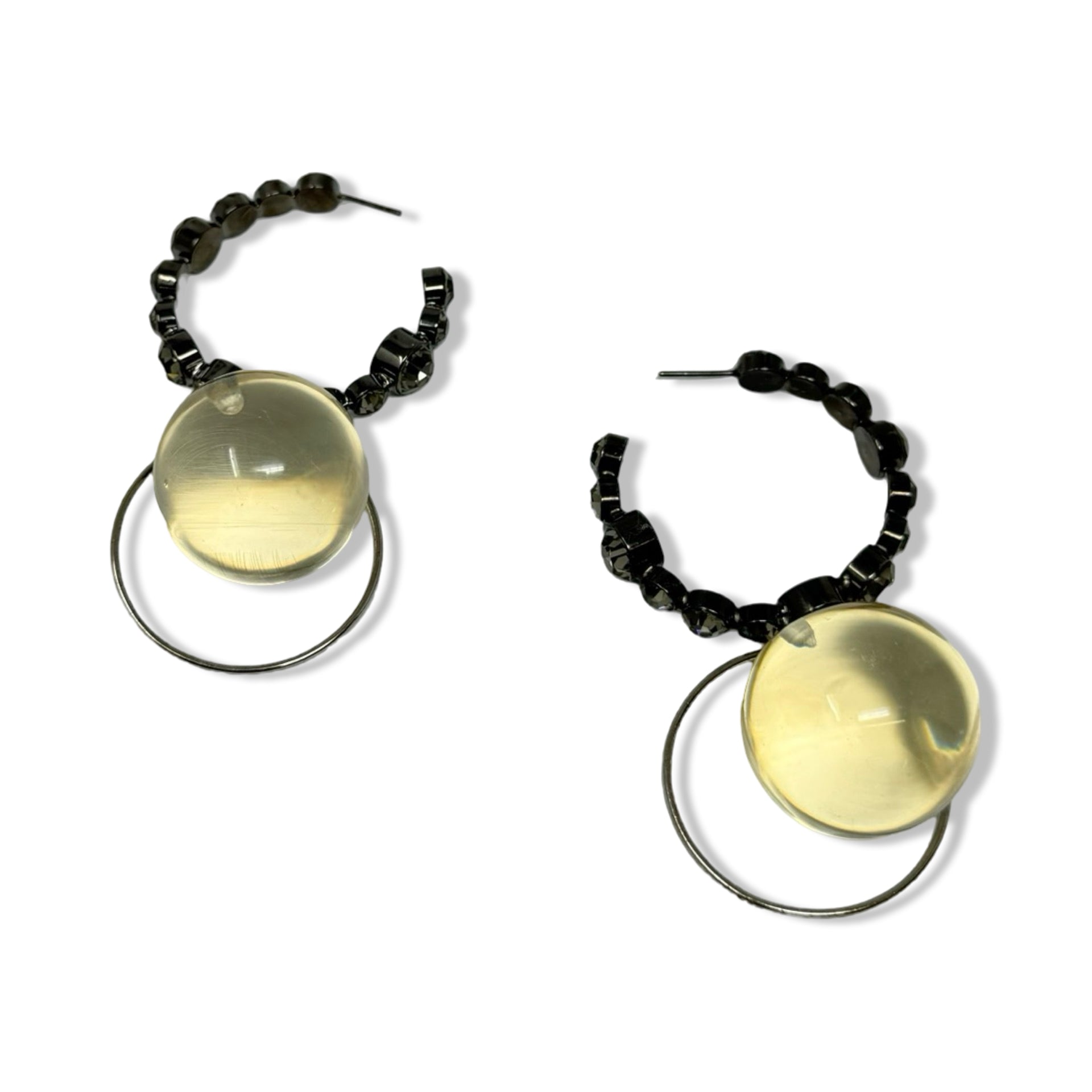 Marni Clear Resin Open Hoop Earrings