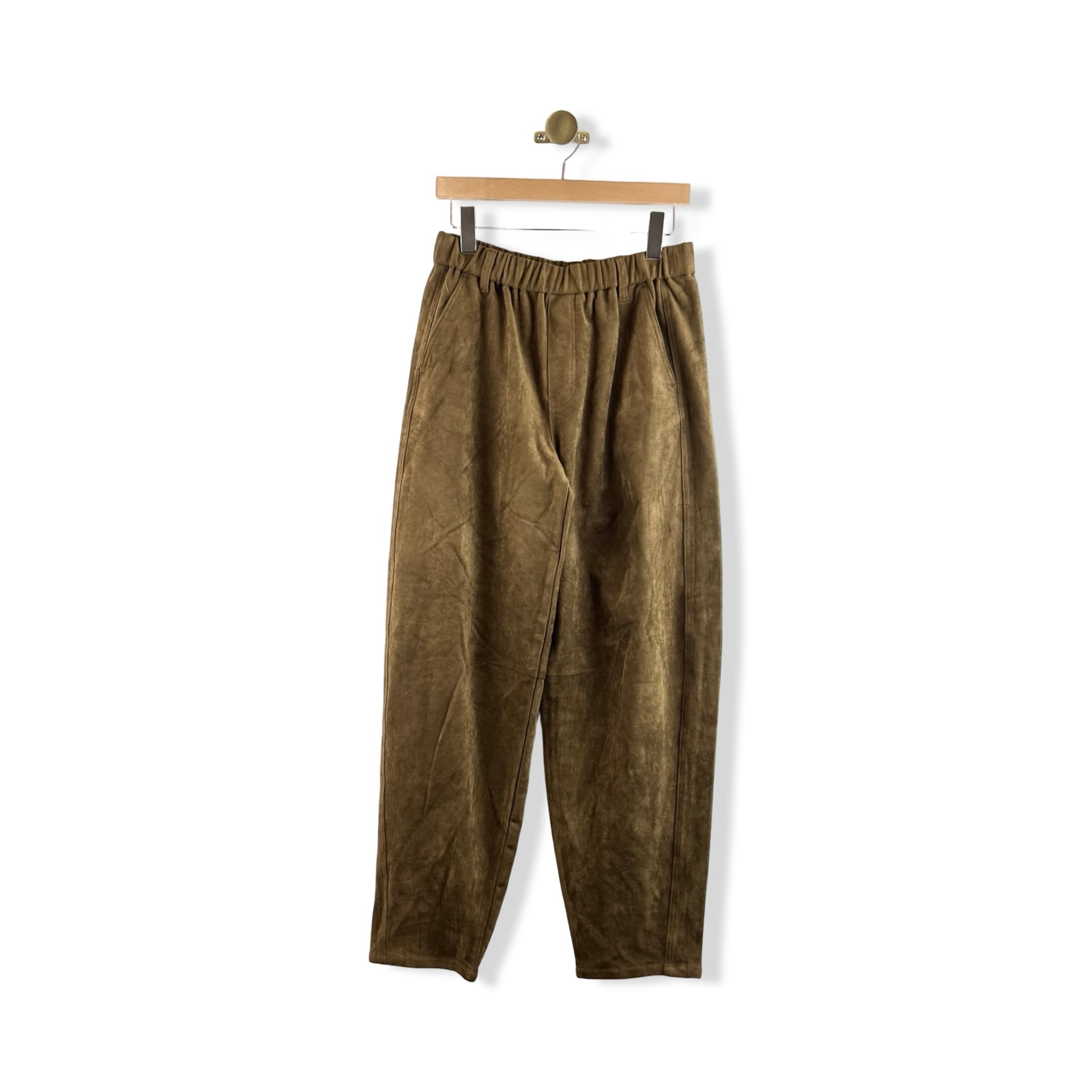 BLANKNYC Faux Suede The Long Barrel Leg Pant