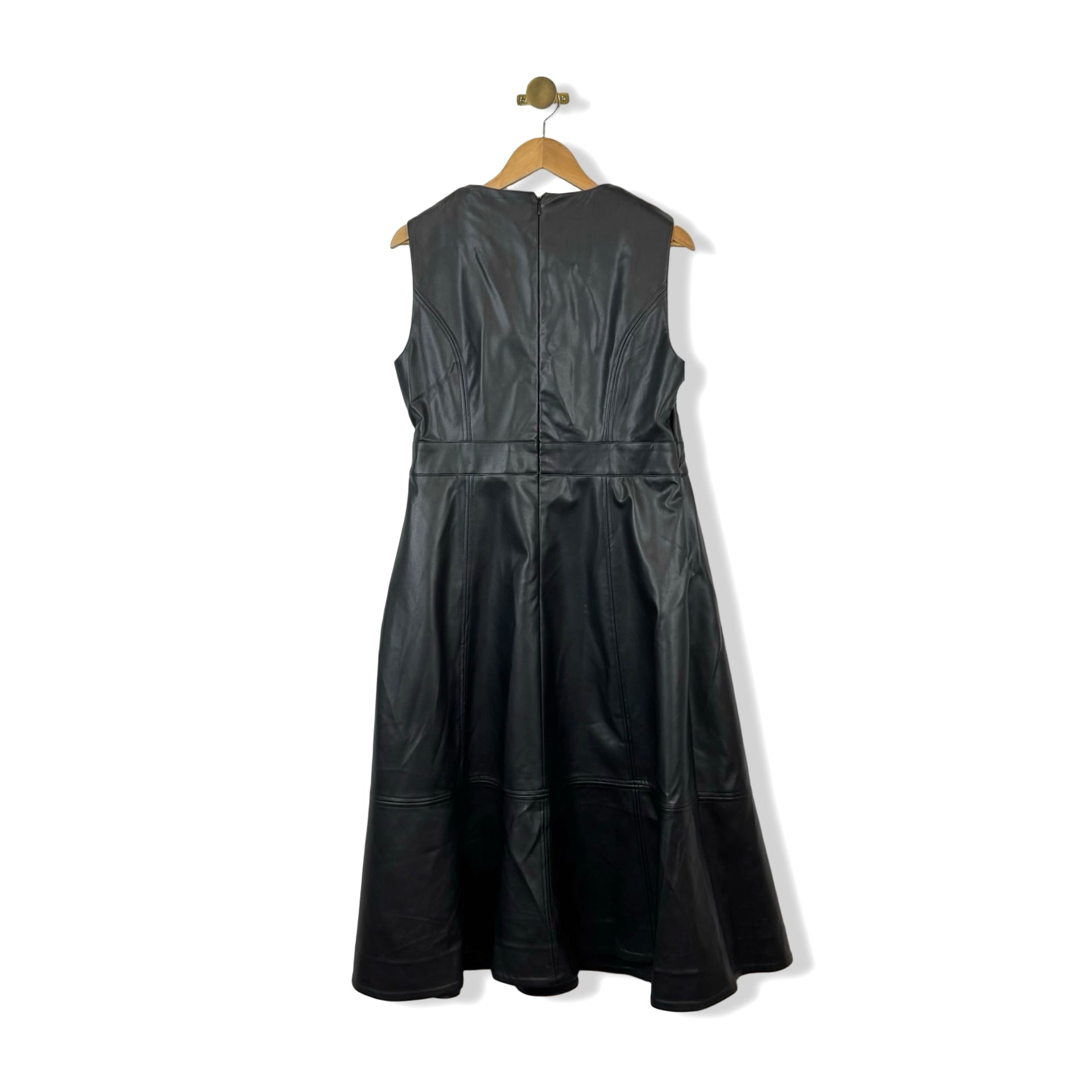 Eloquii Faux Leather Sleeveless Dress