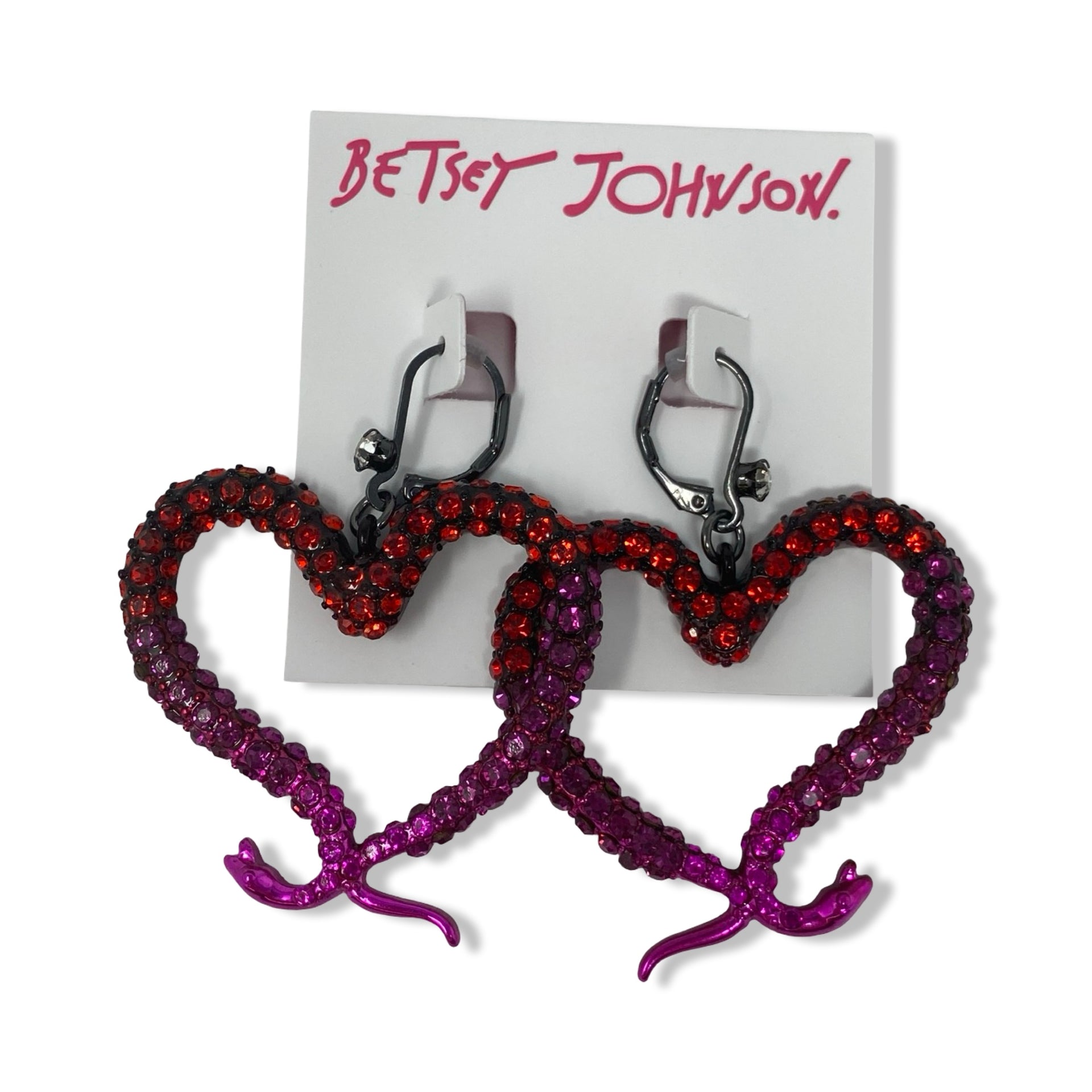 Betsey Johnson Snake Heart Earrings