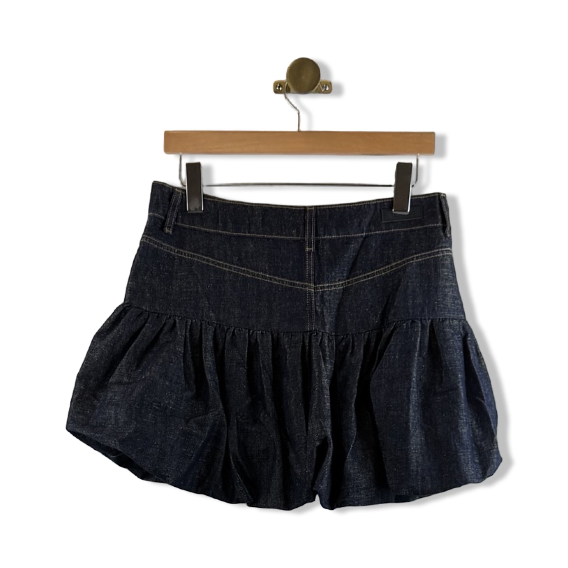 BLANKNYC Metallic Denim Balloon Mini Skirt