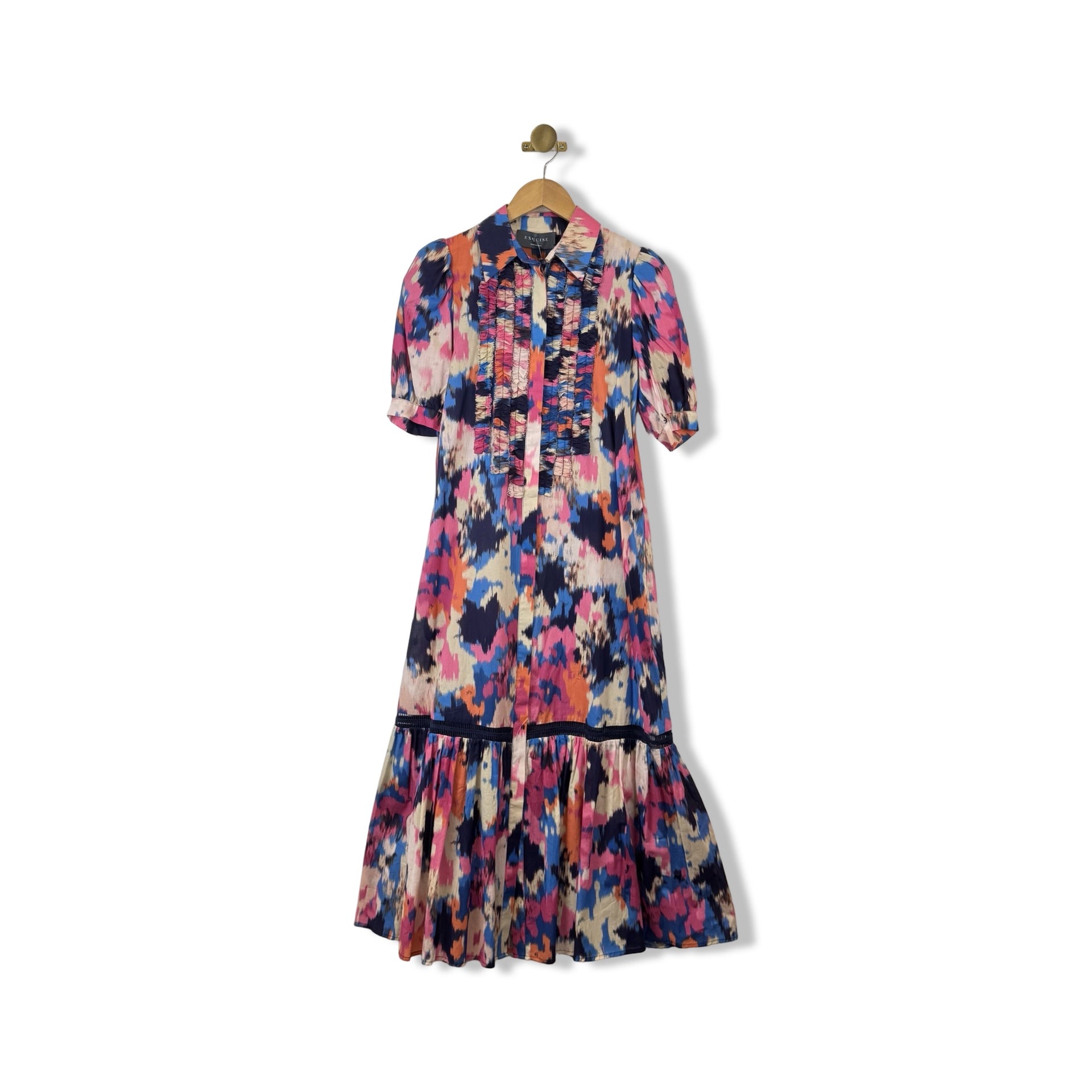 Exquise Abstract Print Button Down Dress