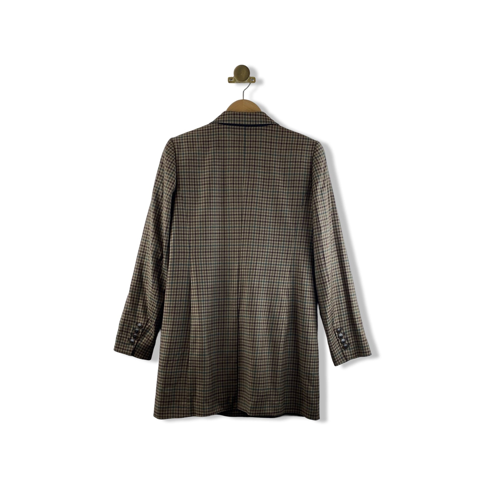Brooks Brothers Plaid Long Blazer Jacket