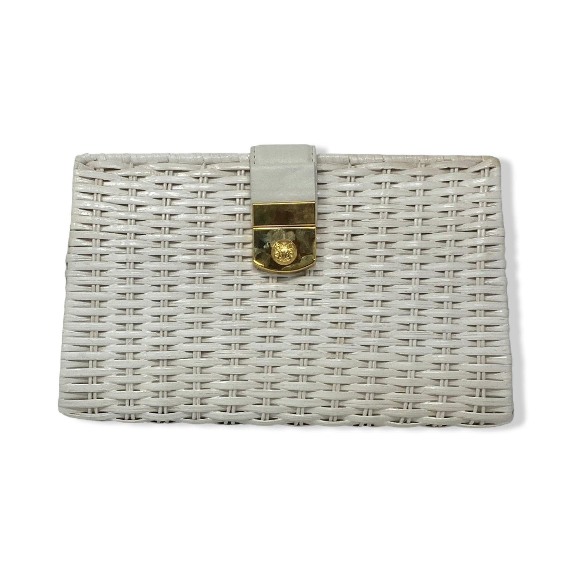 Veronica Beard Crest Lock Basket Clutch