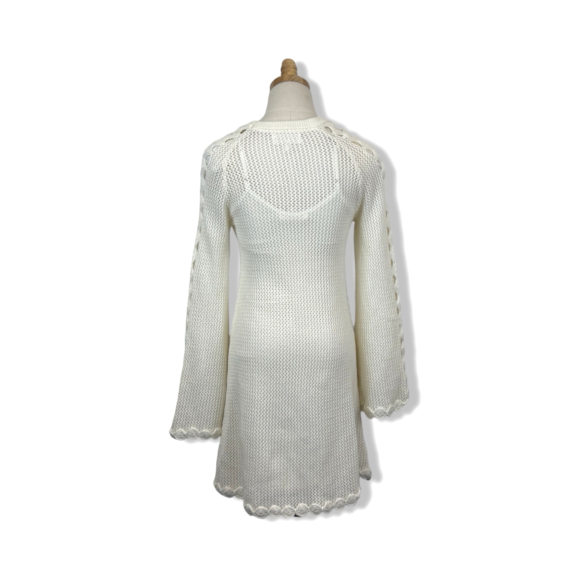 Heartloom Flared Sleeve Crochet Mini Dress