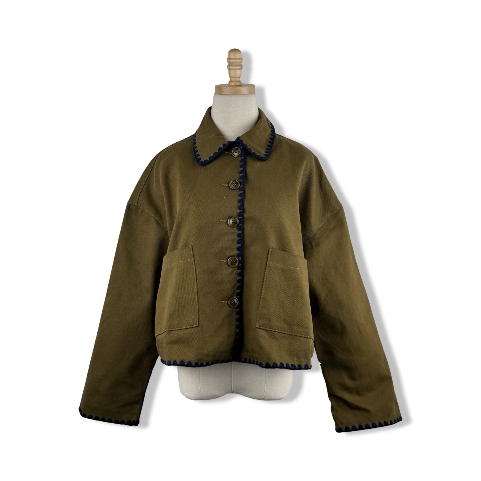 Raisonnel Contrast Stitch Collar Jacket