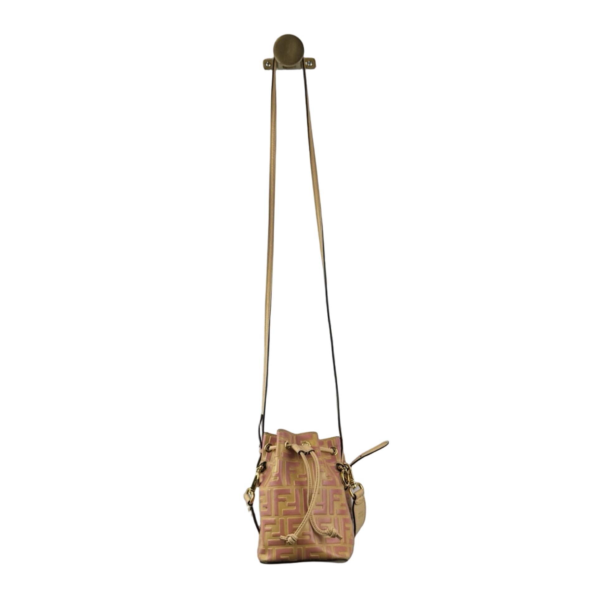 Fendi Embossed FF Mini Mon Tresor Bucket Bag