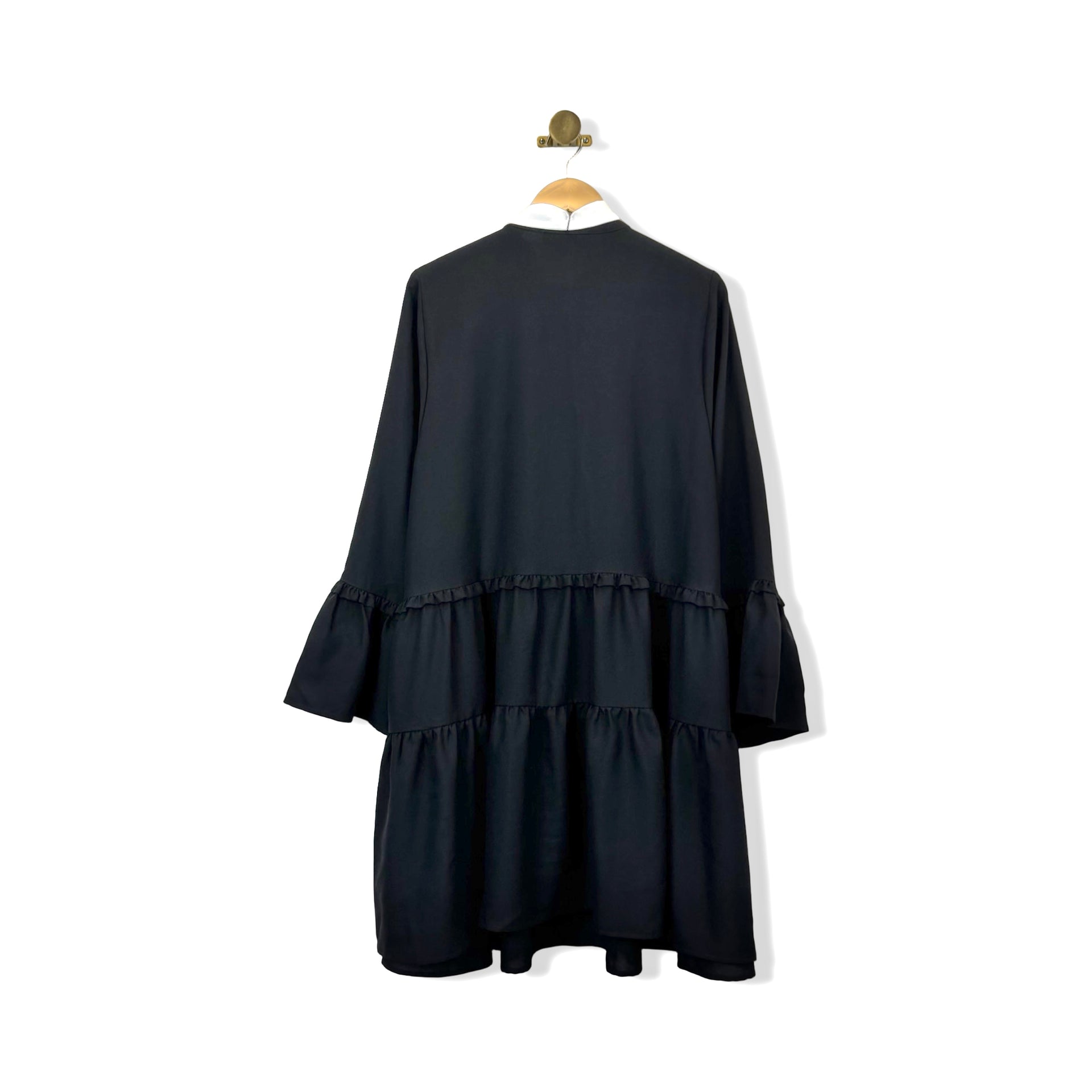 Eloquii Neck Tie Tiered Dress