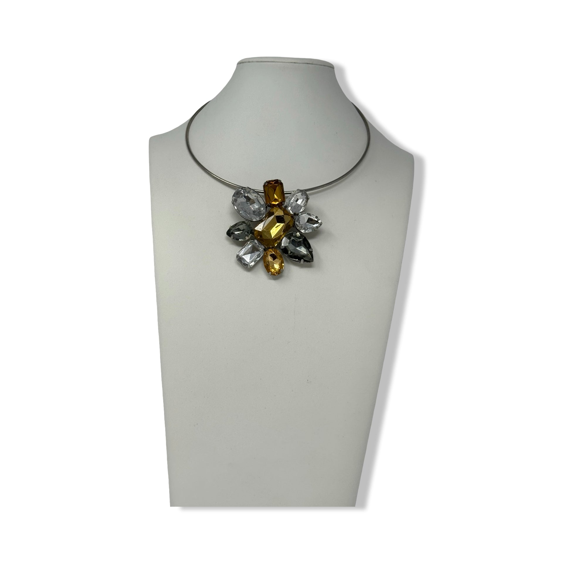 R.J. Graziano Wire Chain Rhinestone Necklace