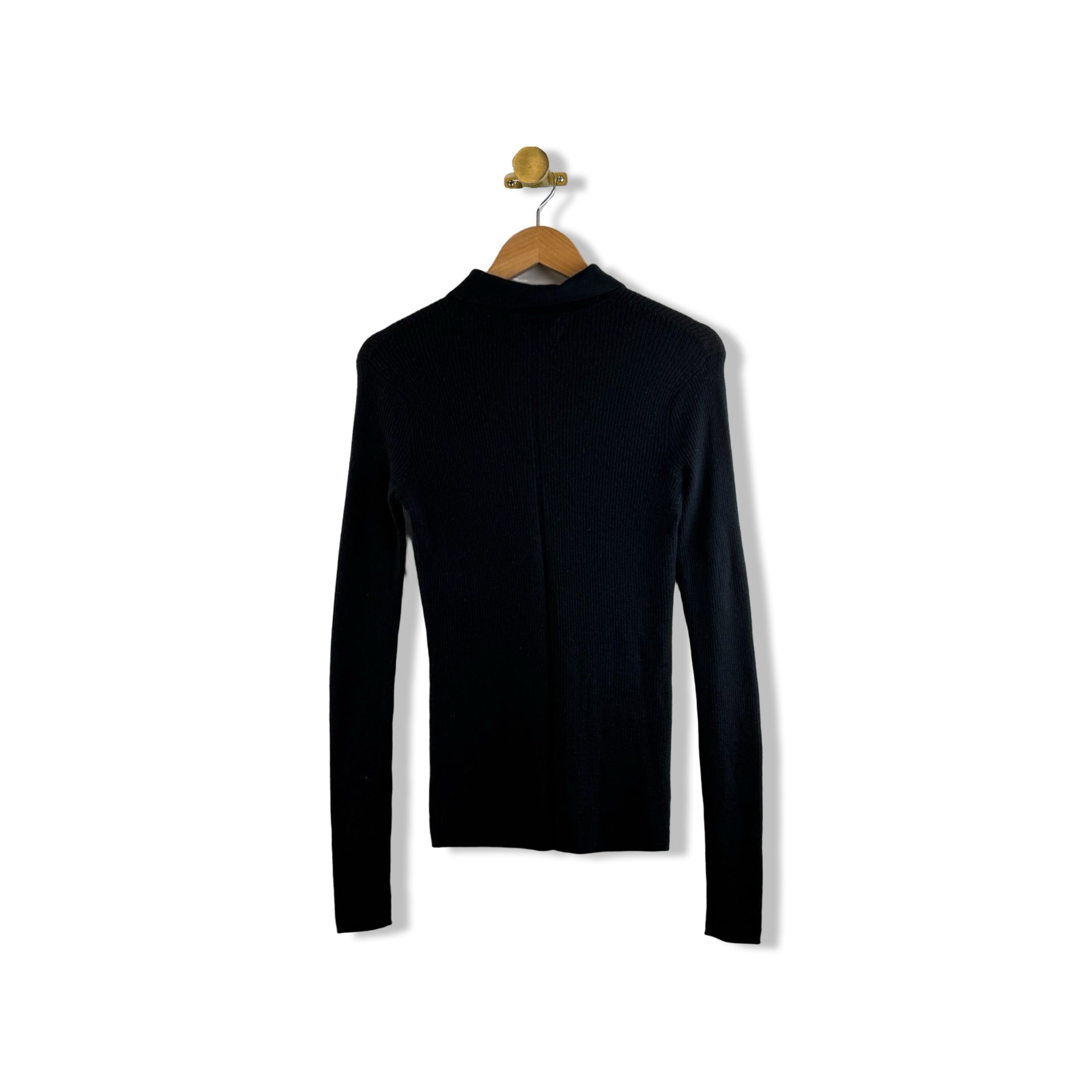 La Ligne Ribbed Button Down Long Sleeve Top