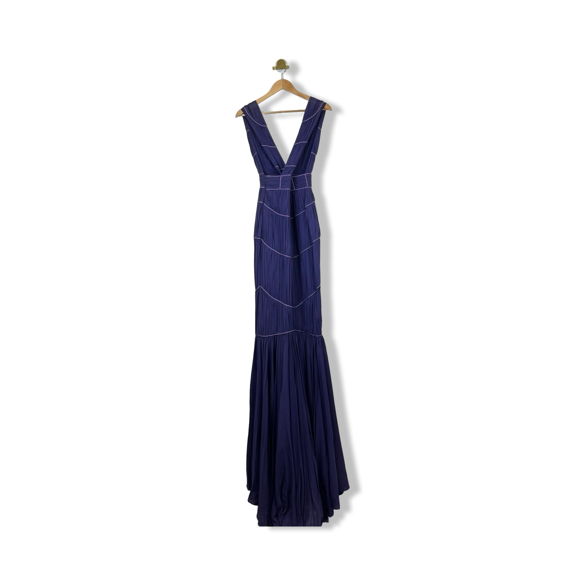 Zac Posen Tiered V Neck Gown