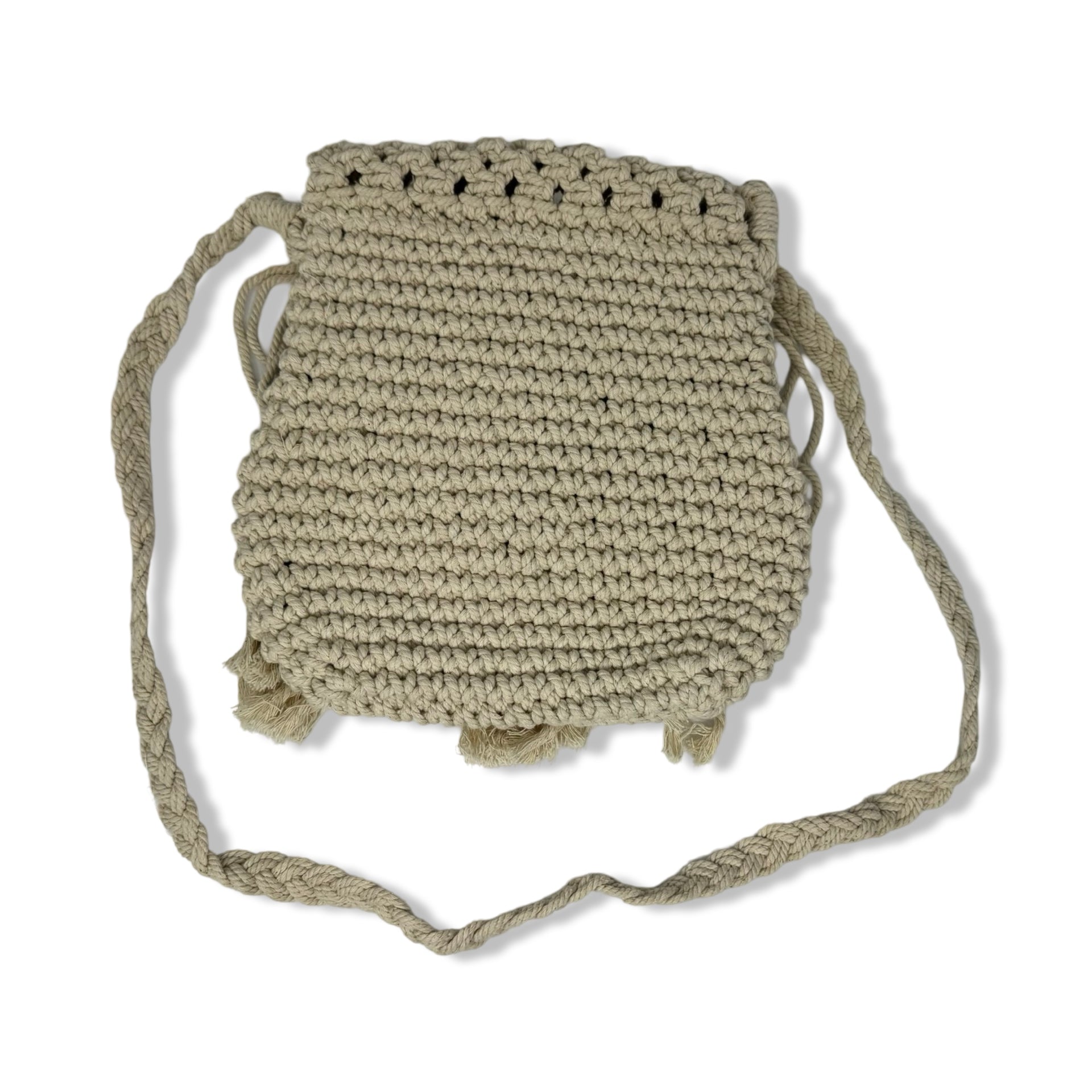 Crochet Knotted Flap Crossbody Bag