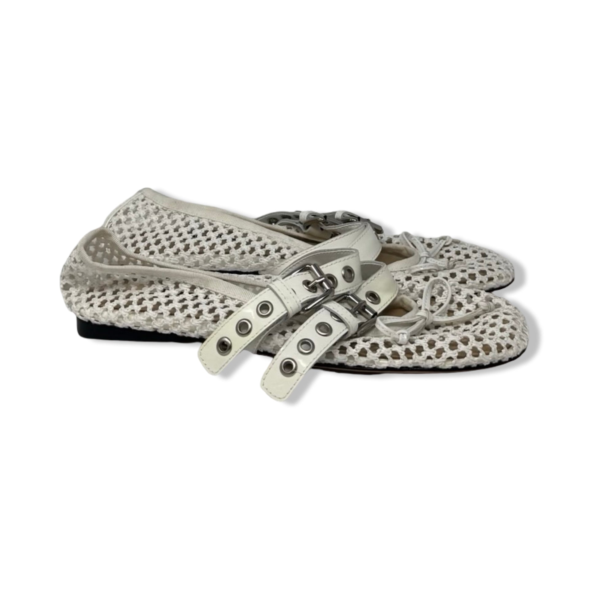 Miu Miu Woven Mesh Ballet Flats