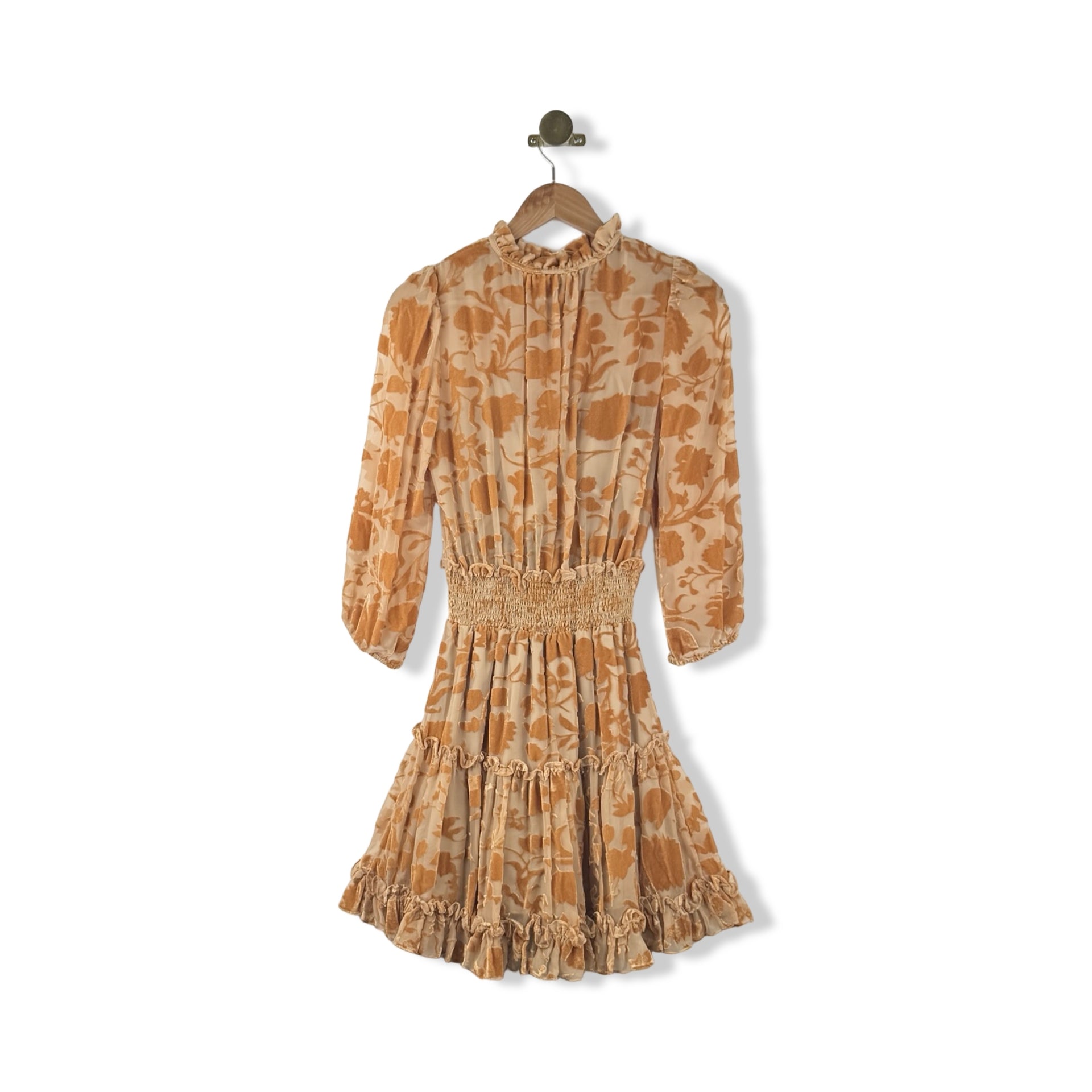 Shoshanna Patterned Sheer Velvet Dress