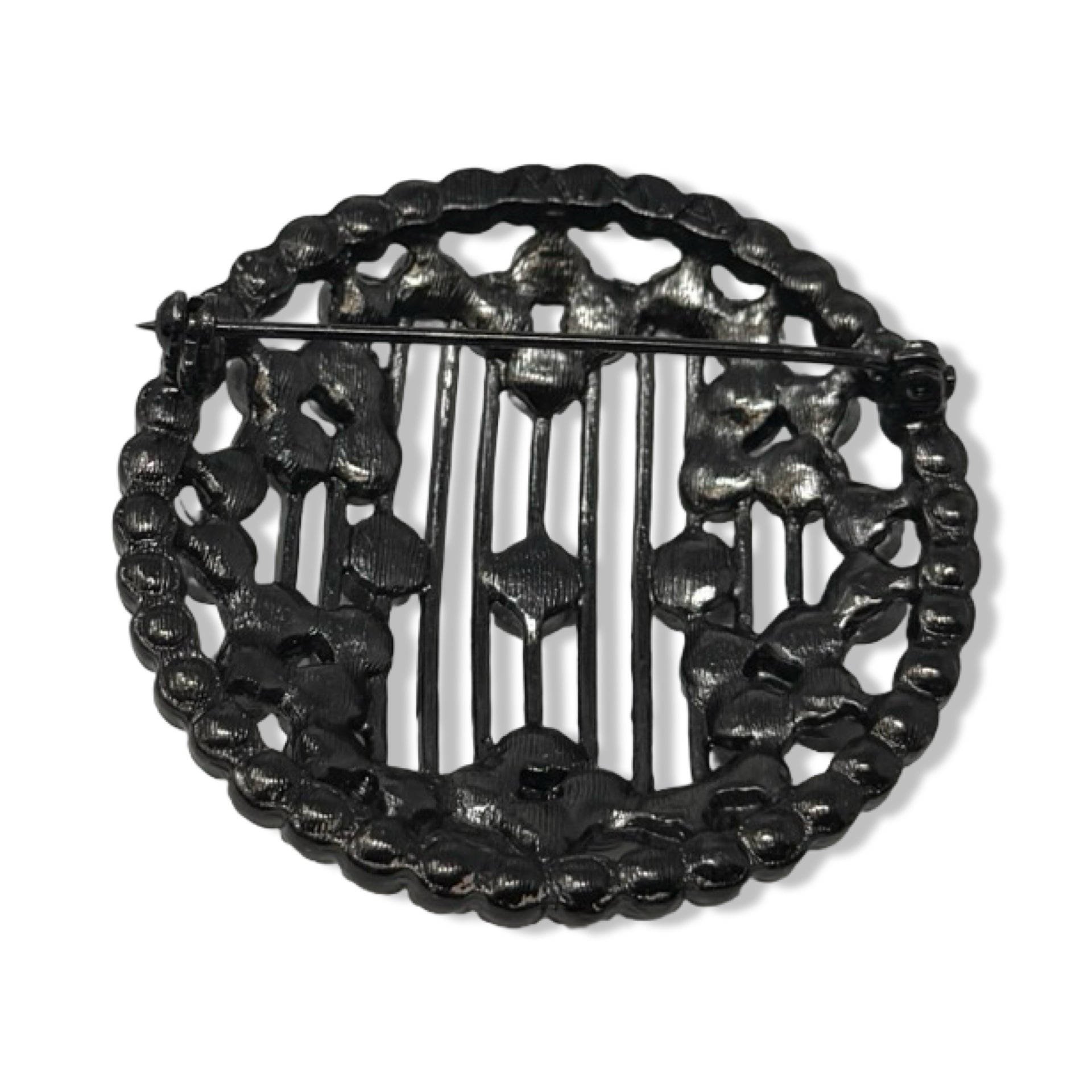 M.M.A. Round Rhinestone Brooch